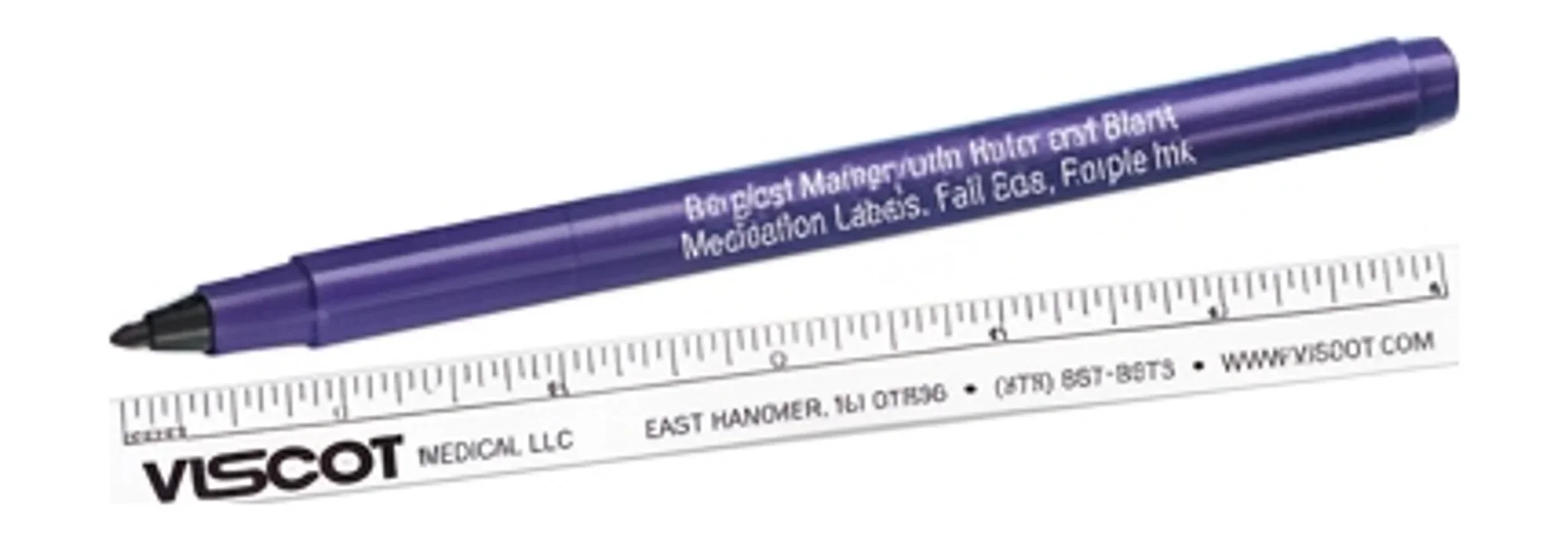 Surgical Marker, with Ruler and Blank Medication Labels, Full Size, Purple Ink