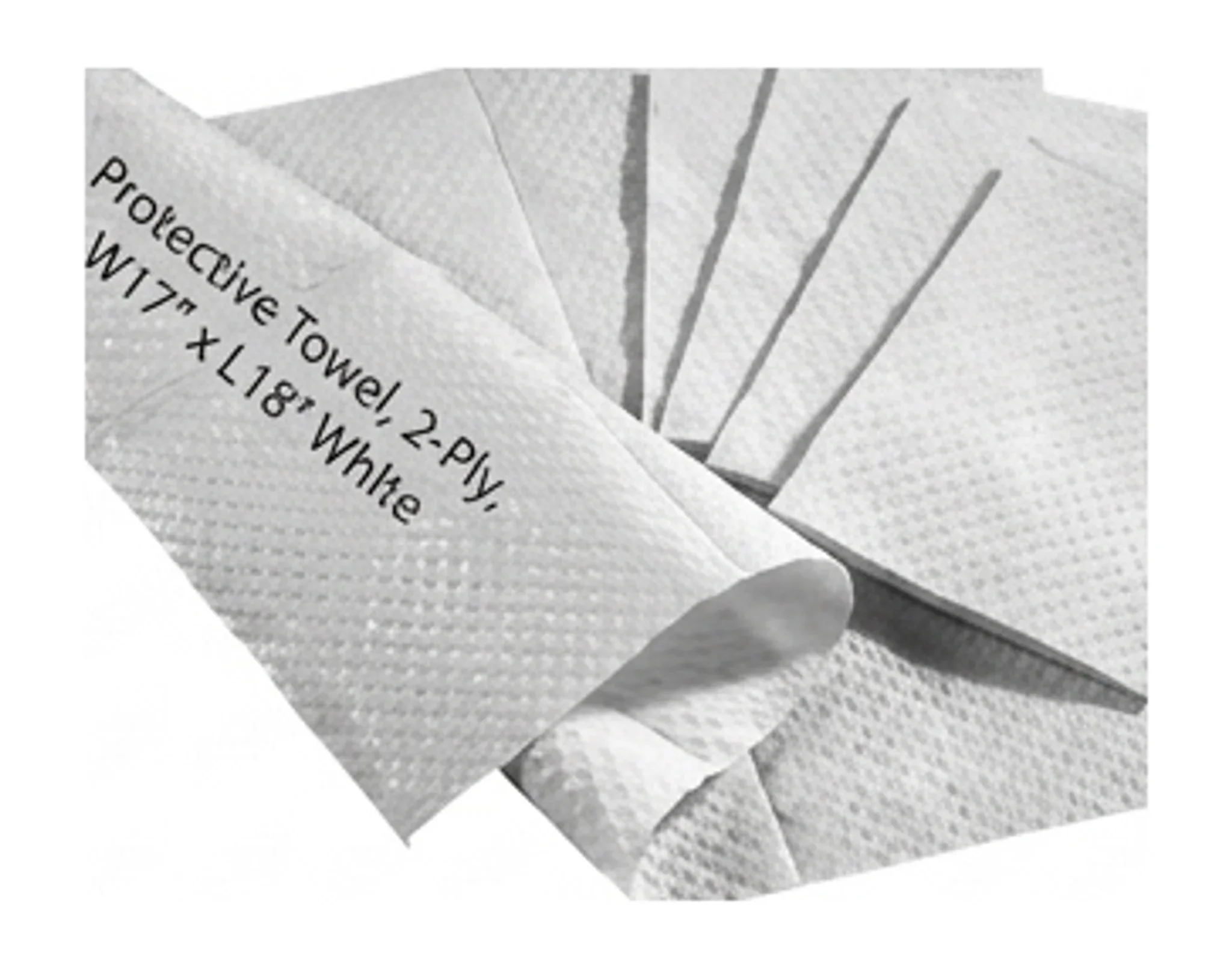 Protective Towel, 2-Ply, W17" x L18" White