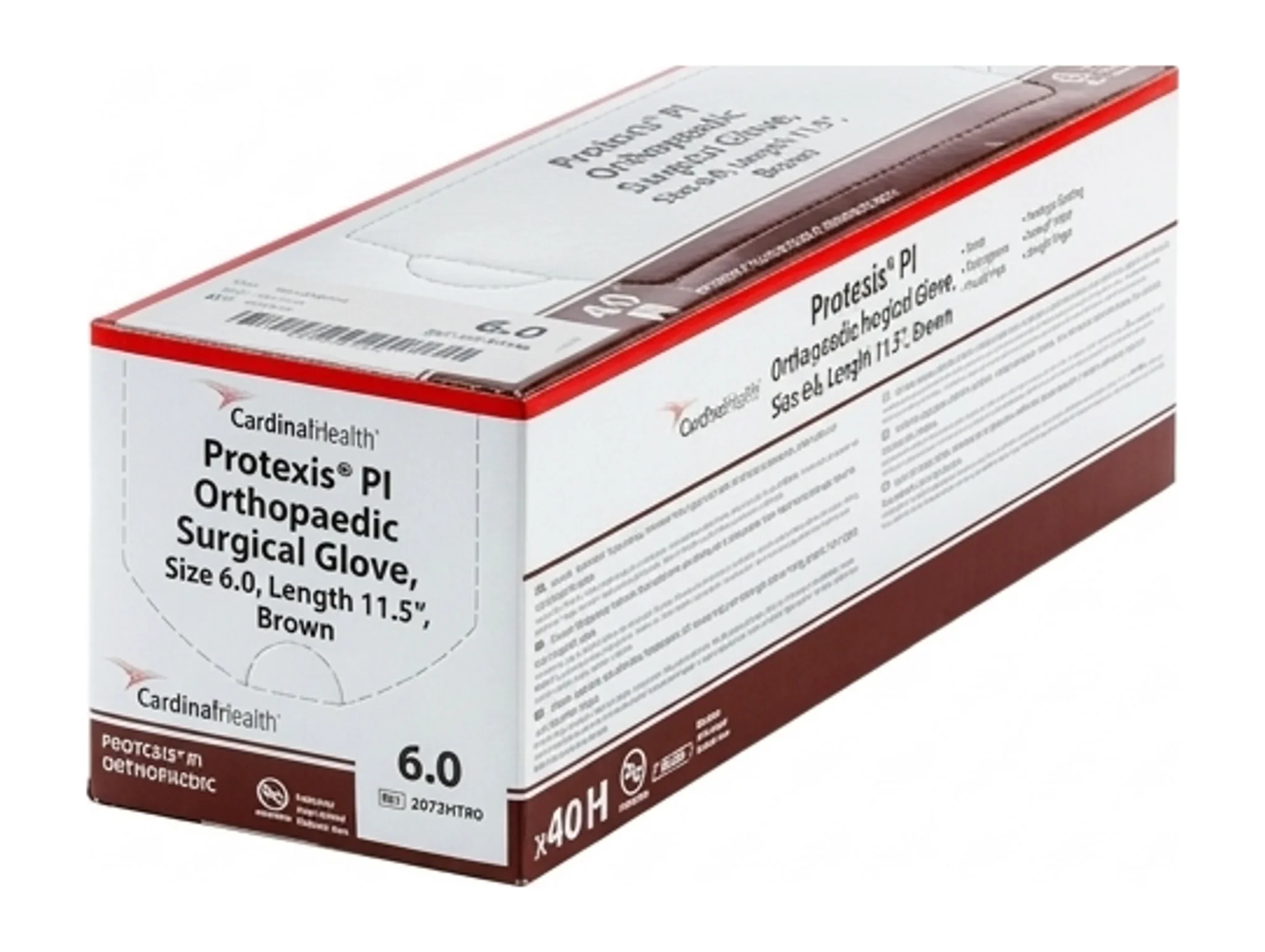 Protexis® PI Orthopaedic Surgical Glove, Size 6.0, Length 11.5", Brown