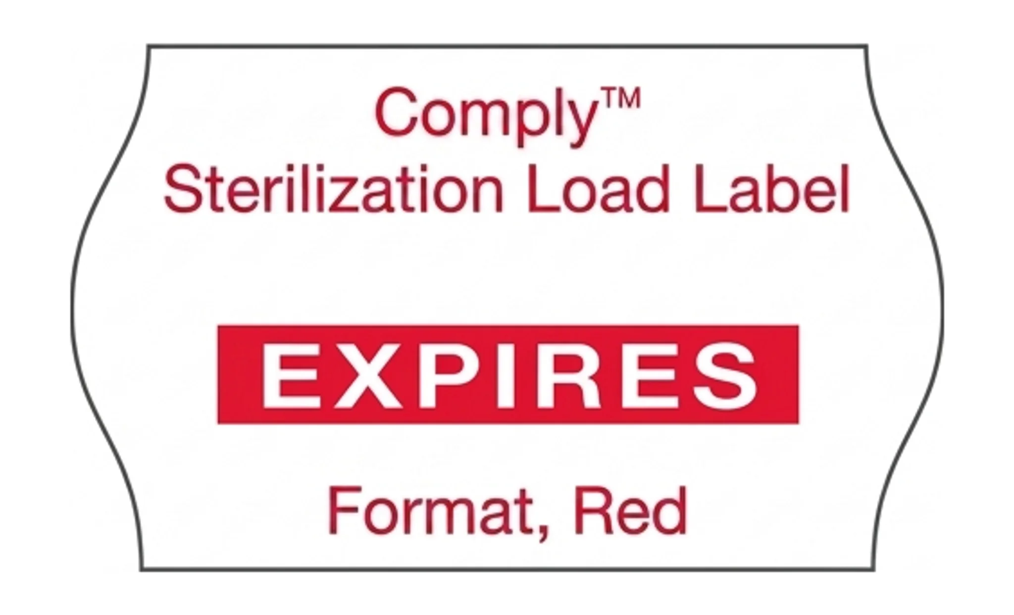 Comply™ Sterilization Load Label, Expires Format, Red