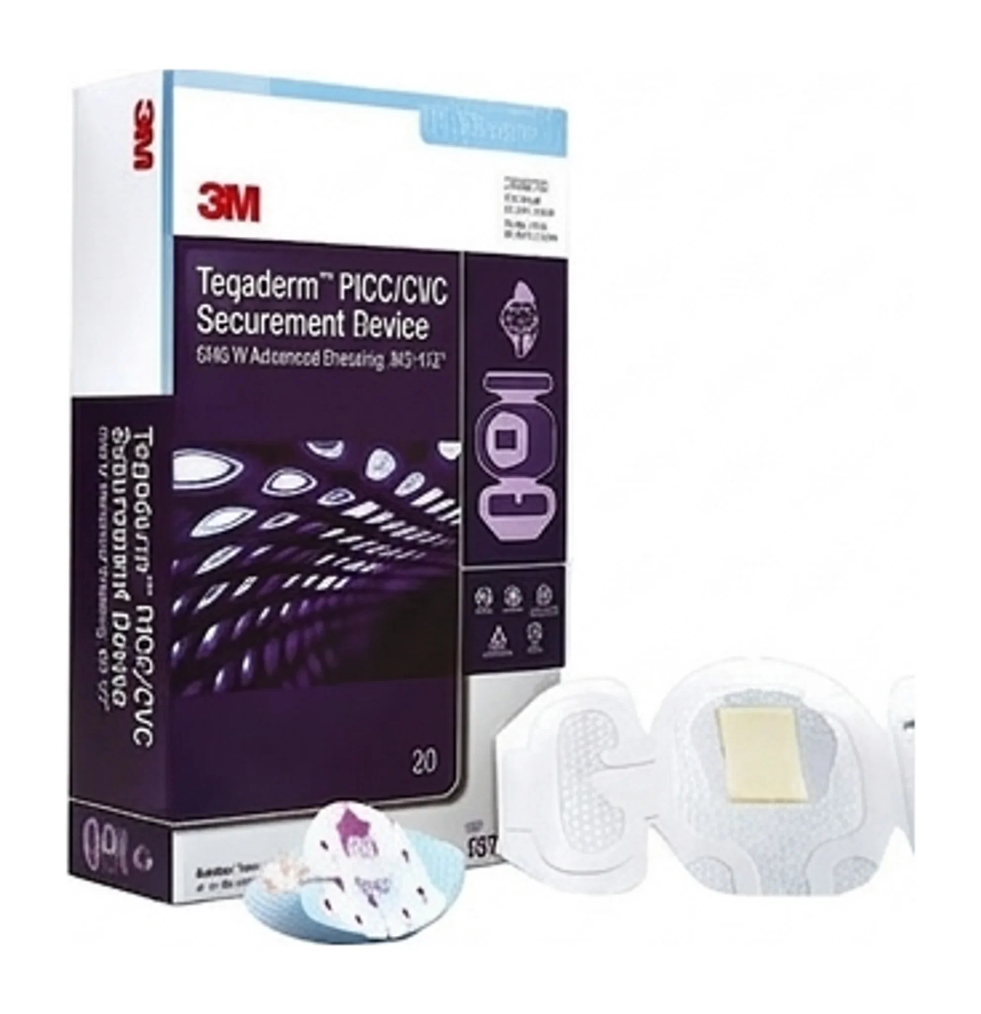 Tegaderm™ PICC/CVC Securement Device CHG IV Advanced Dressing,W3-1/2"