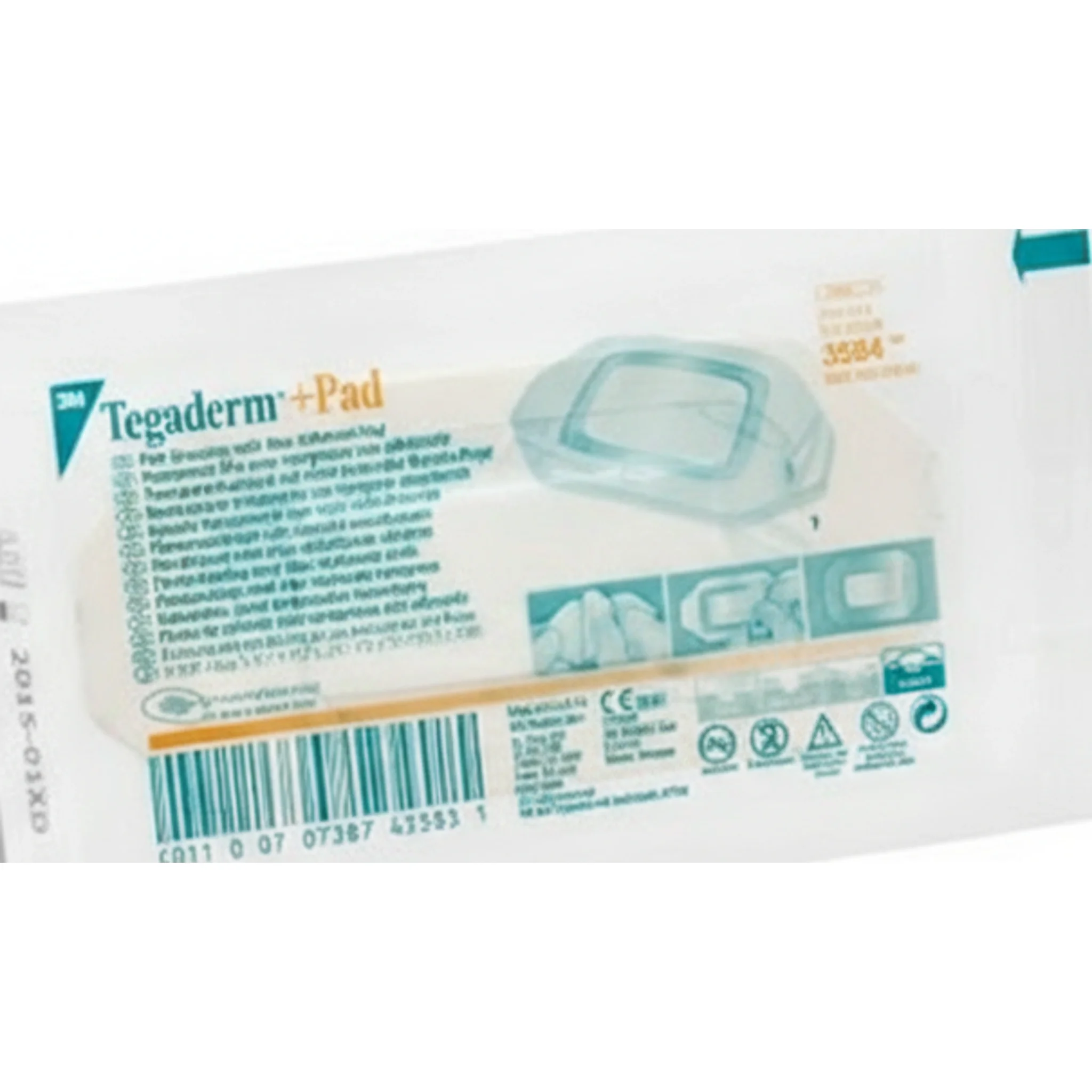 3M™ Tegaderm™ + Pad Film Dressing with Non-Adherent Pad , 6cm x 10cm