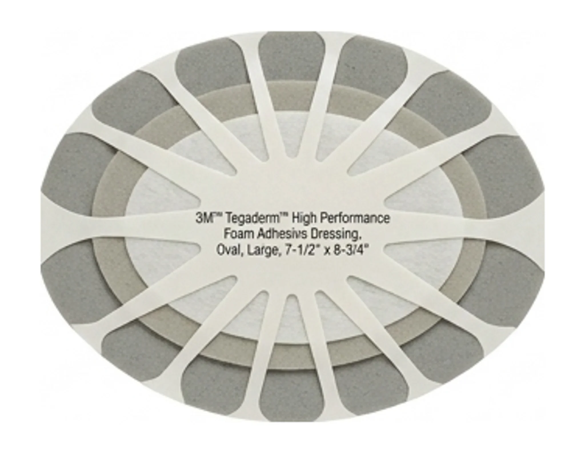 3M™ Tegaderm™ High Performance Foam Adhesive Dressing, Oval, Large, 7-1/2" x 8-3/4"
