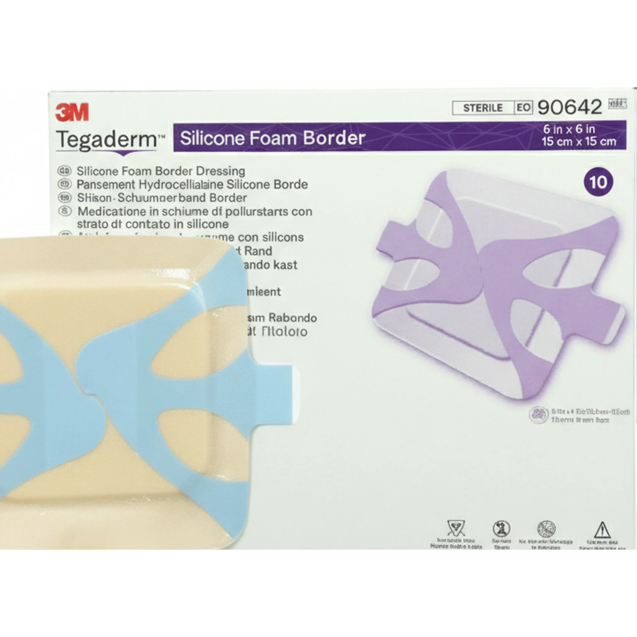 Tegaderm™ Silicone Foam Border Dressing, Square, 5cm x 5cm