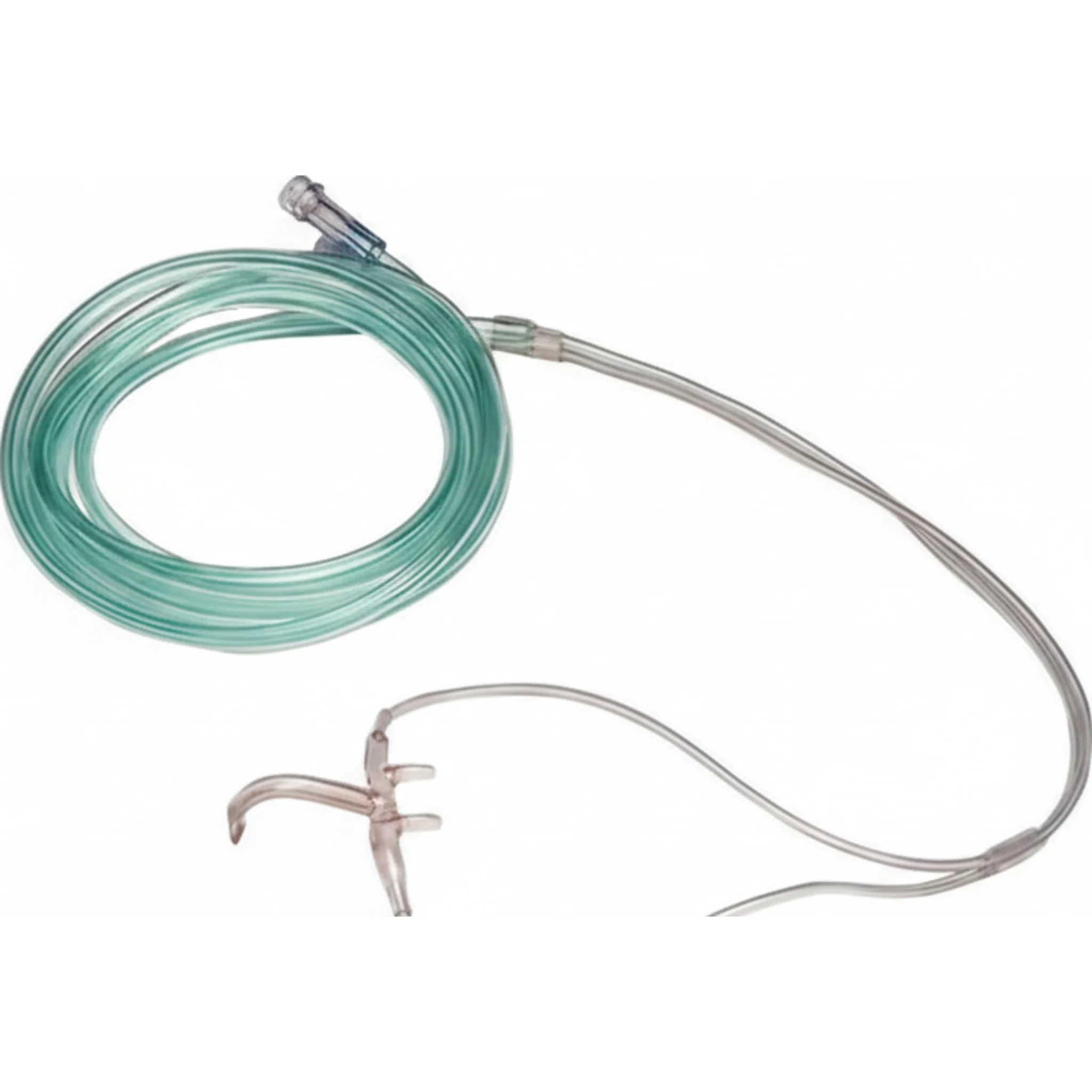 Divided Cannula, Adult, with 7' Oxygen/Co2 Line, Oral sampling, Male Luer-Lock Connector