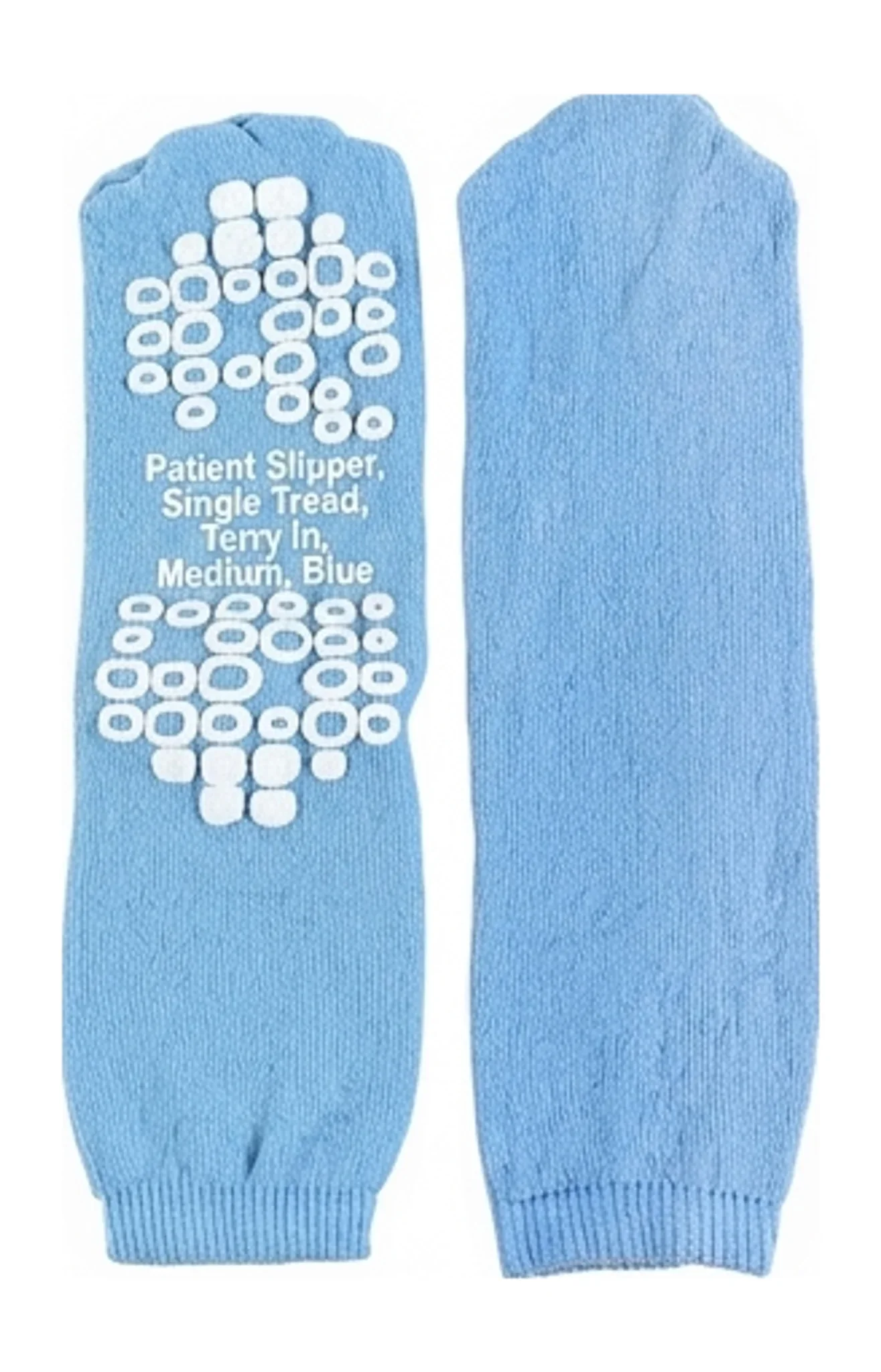 Patient Slipper, Single Tread, Terry In, Medium, Blue