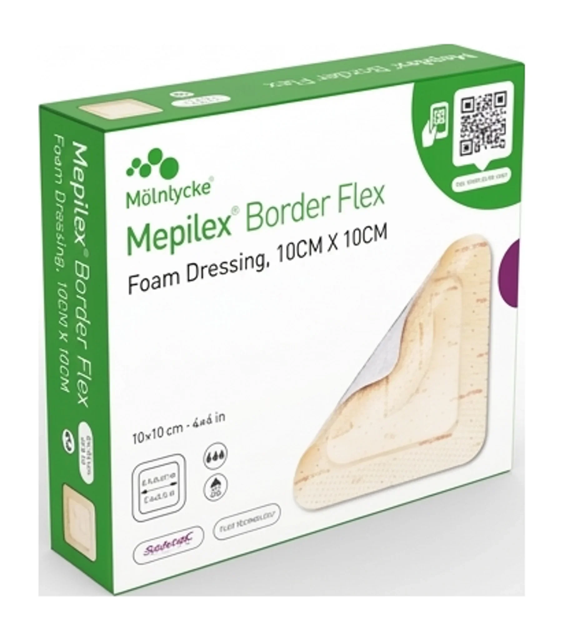 Mepilex® Border Flex Foam Dressing, 10CM X 10CM