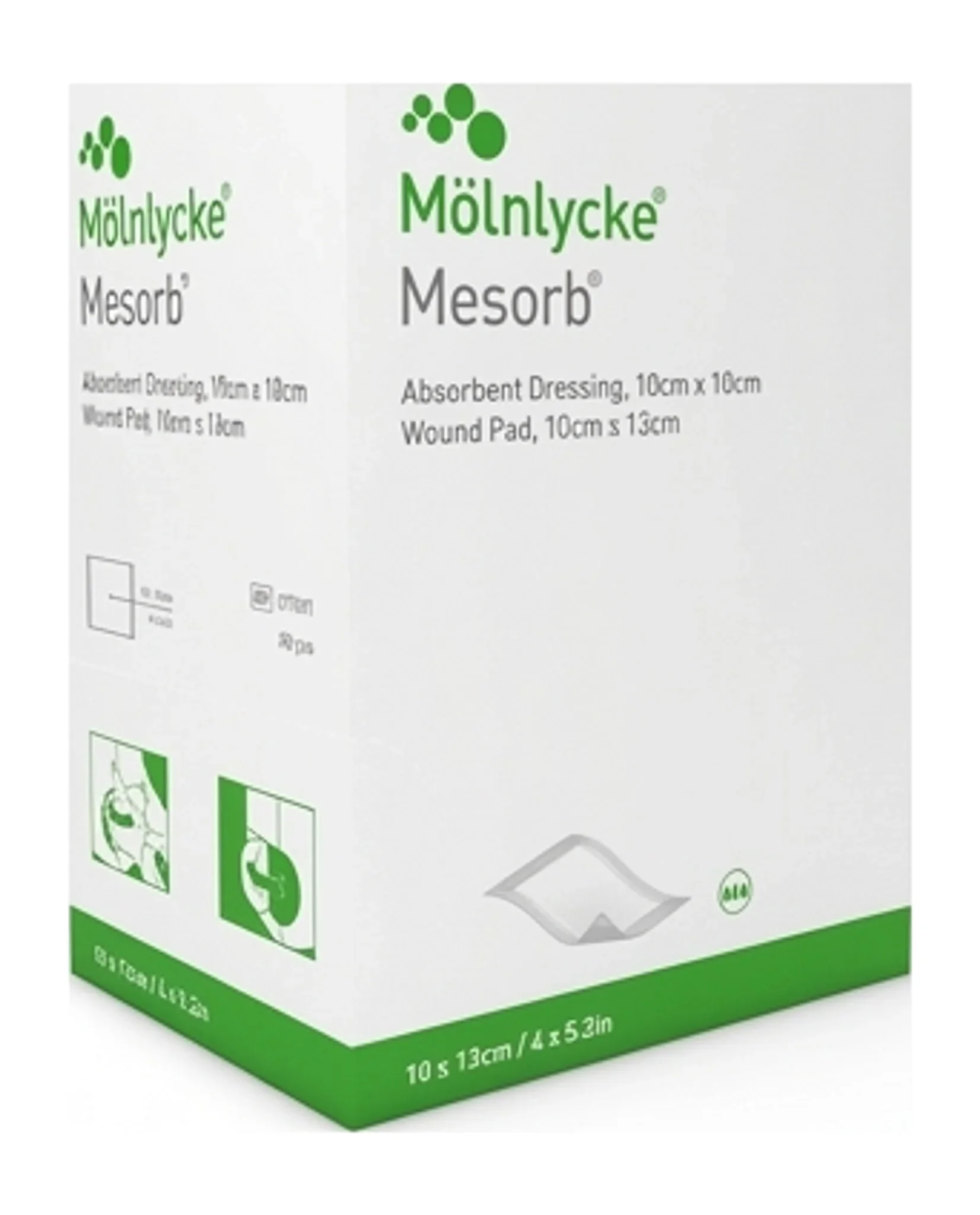 Mesorb® Absorbent Dressing, 10cm x 10cm Wound Pad, 10cm x 13cm