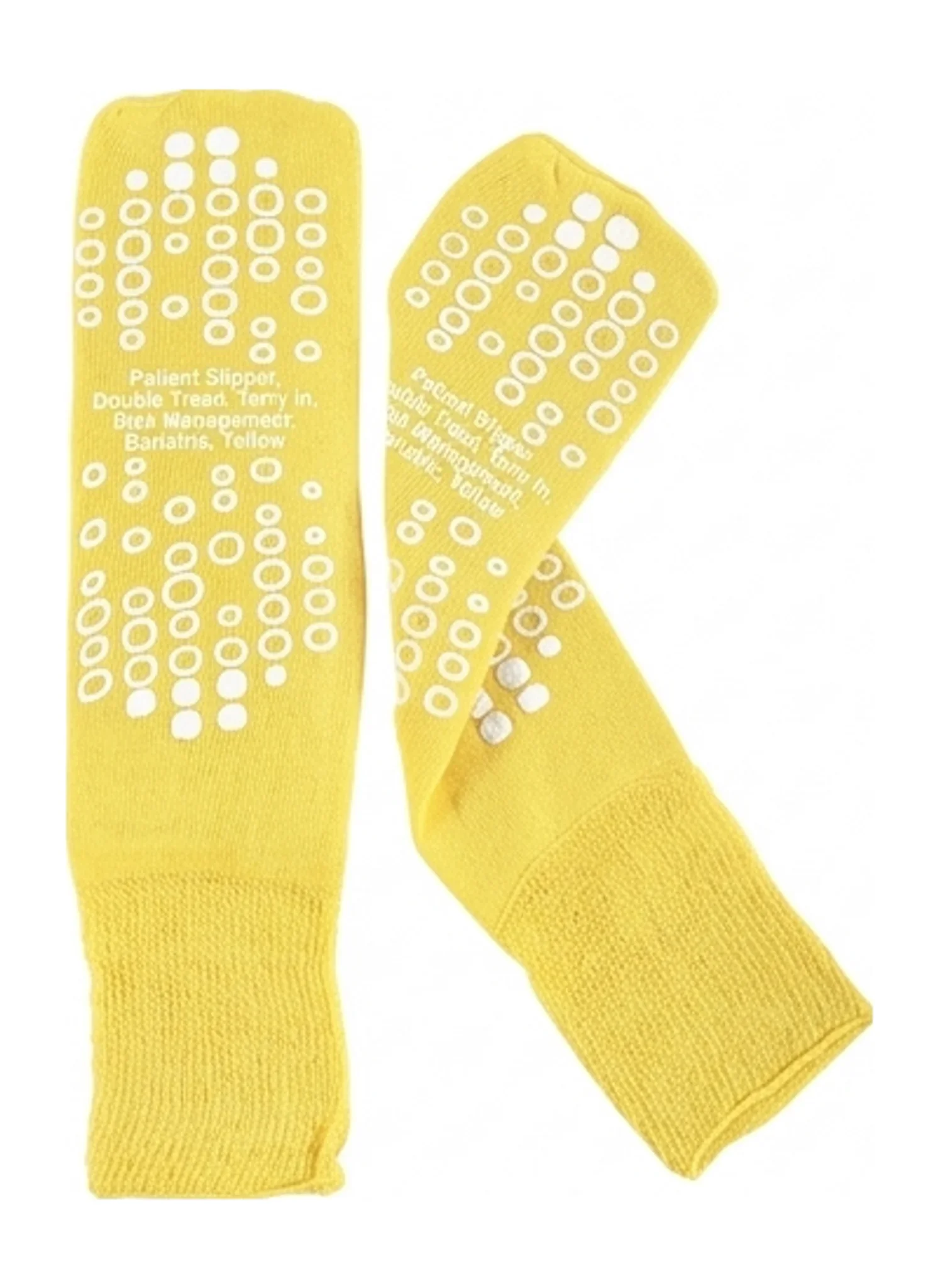 Patient Slipper, Double Tread, Terry In, Risk Management, Bariatric, Yellow
