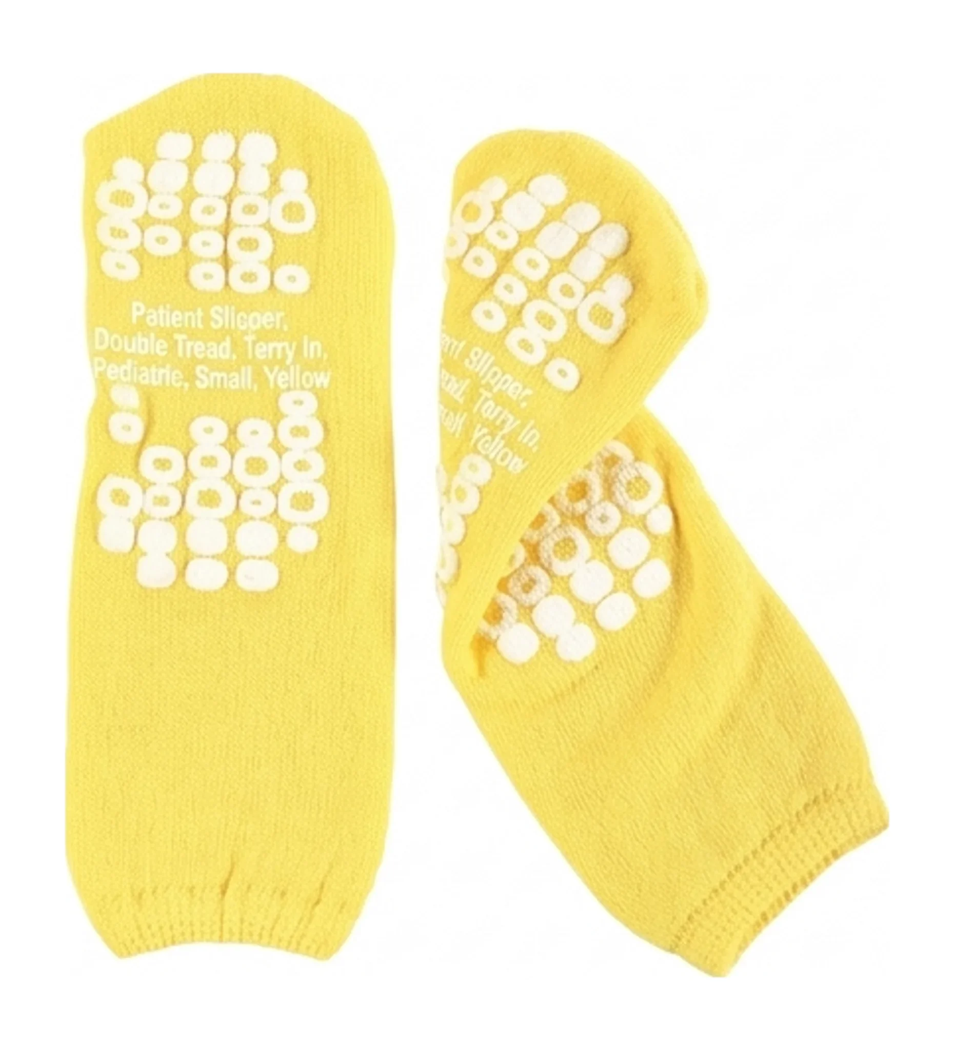 Patient Slipper, Double Tread, Terry In, Pediatric, Small, Yellow