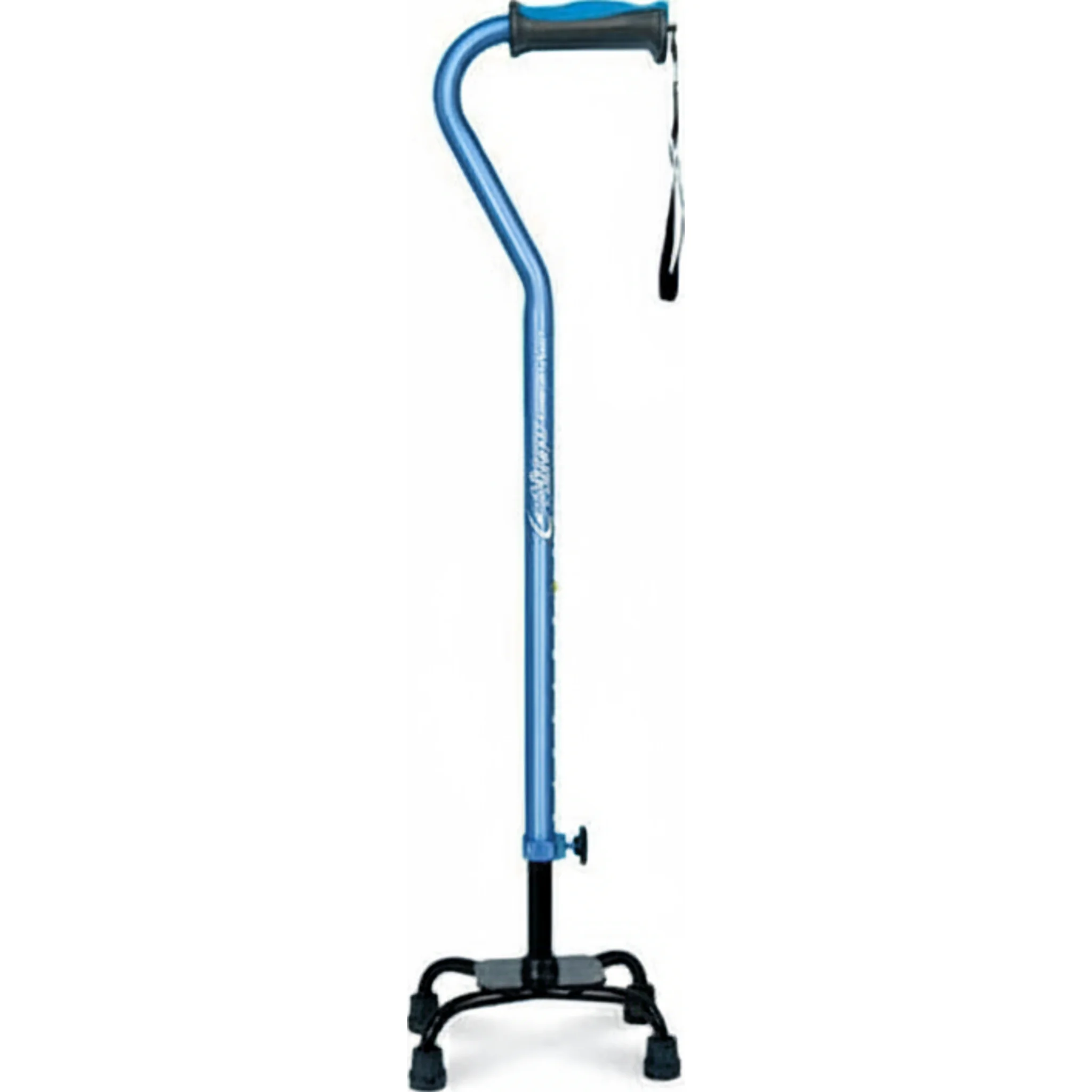 Airgo® Comfort-Plus™ Adjustable Quad Cane, Large Base, H28" to 39" Blue