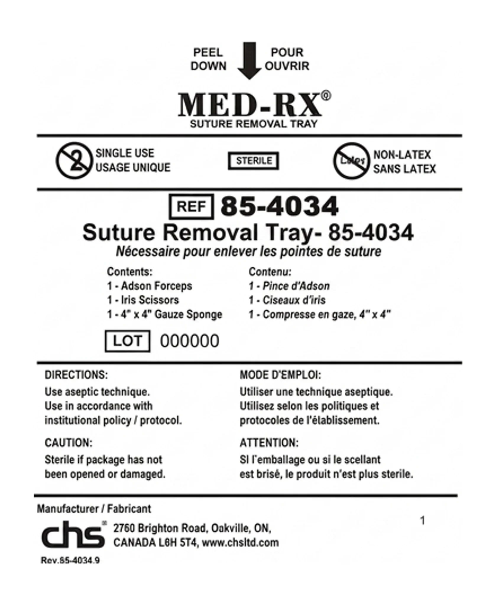 Med-Rx® Suture Removal Tray- 85-4034