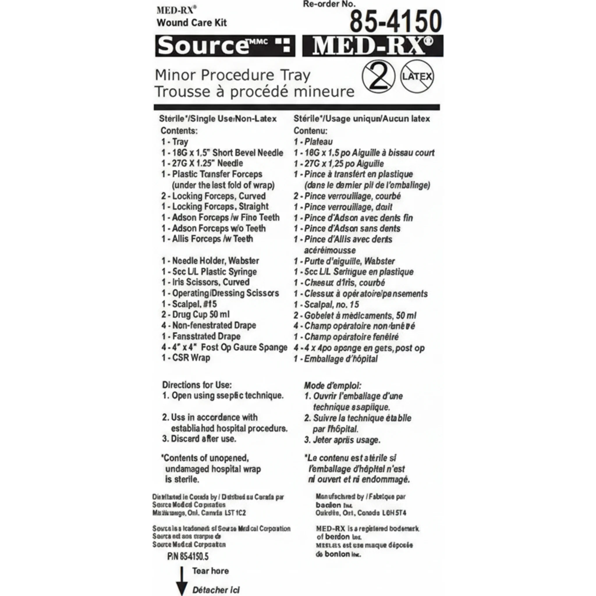 Med-Rx® Minor Procedure Tray- 85-4150N