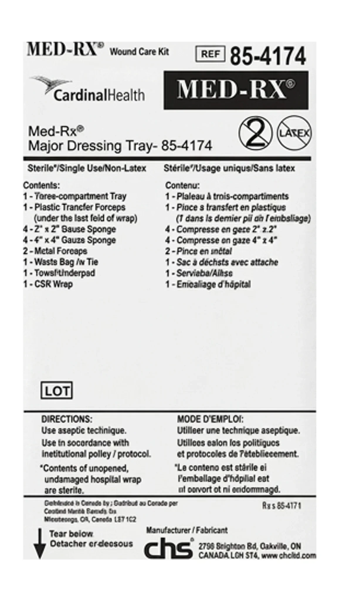 Med-Rx® Major Dressing Tray- 85-4174