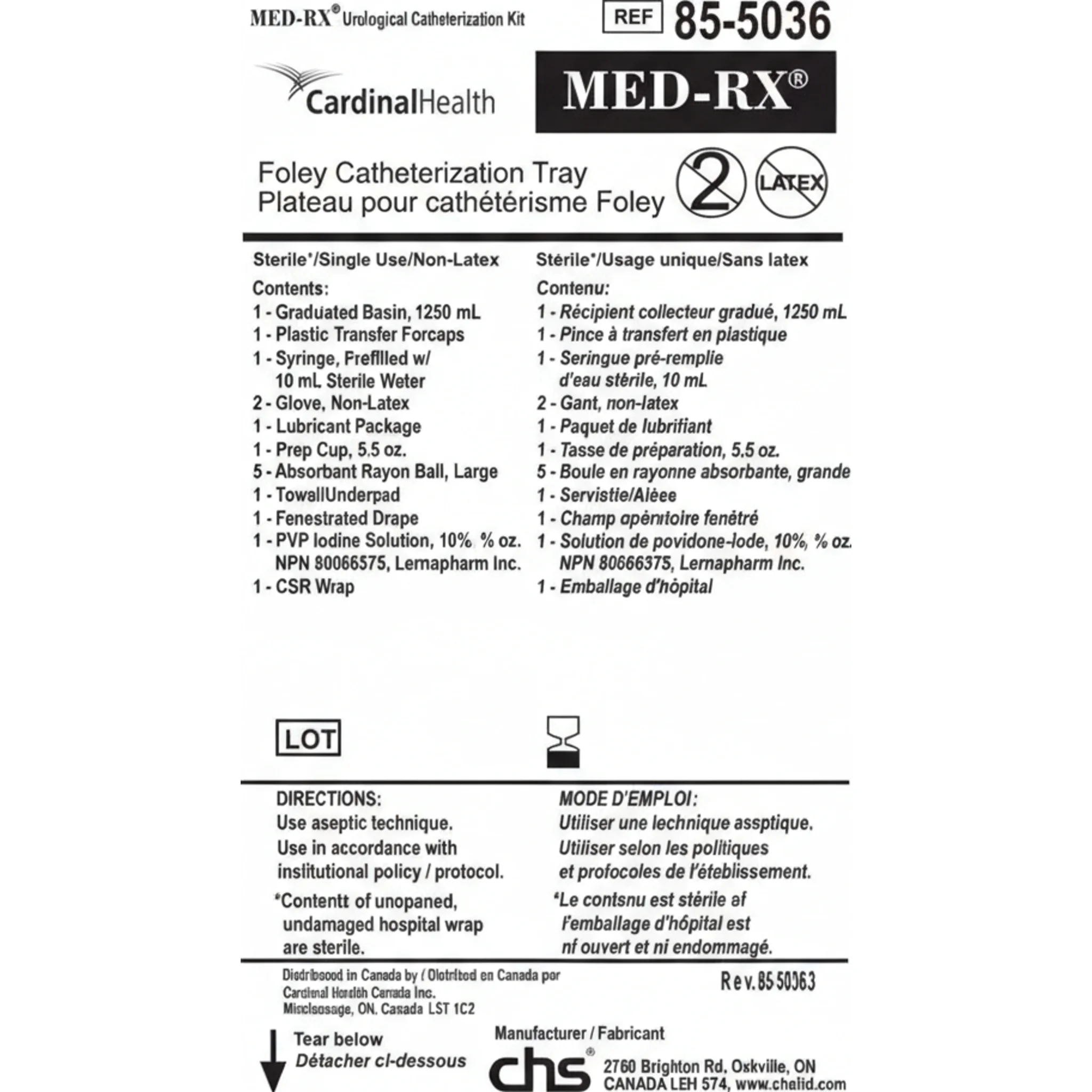 Med-Rx® Foley Catheterization Tray- 85-5036