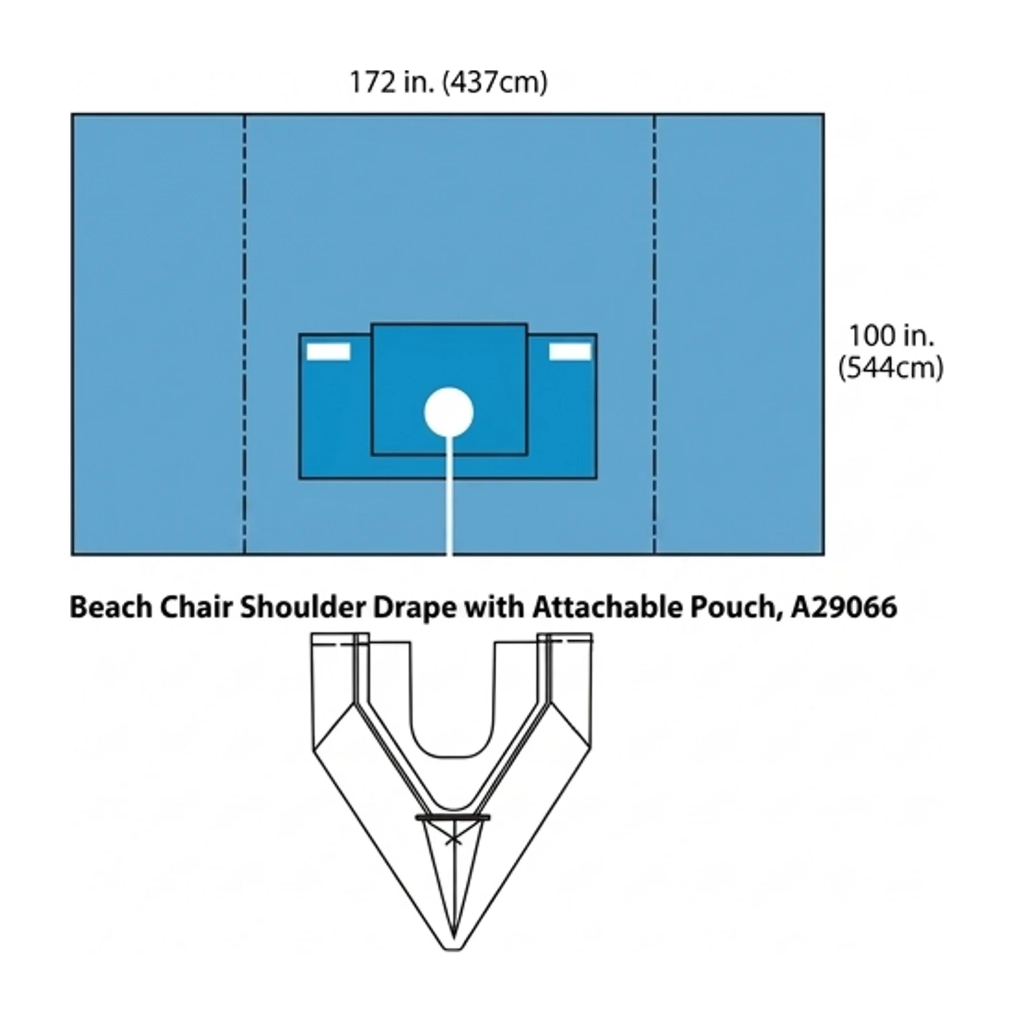 Beach Chair Shoulder Drape with Attachable Pouch, A29066