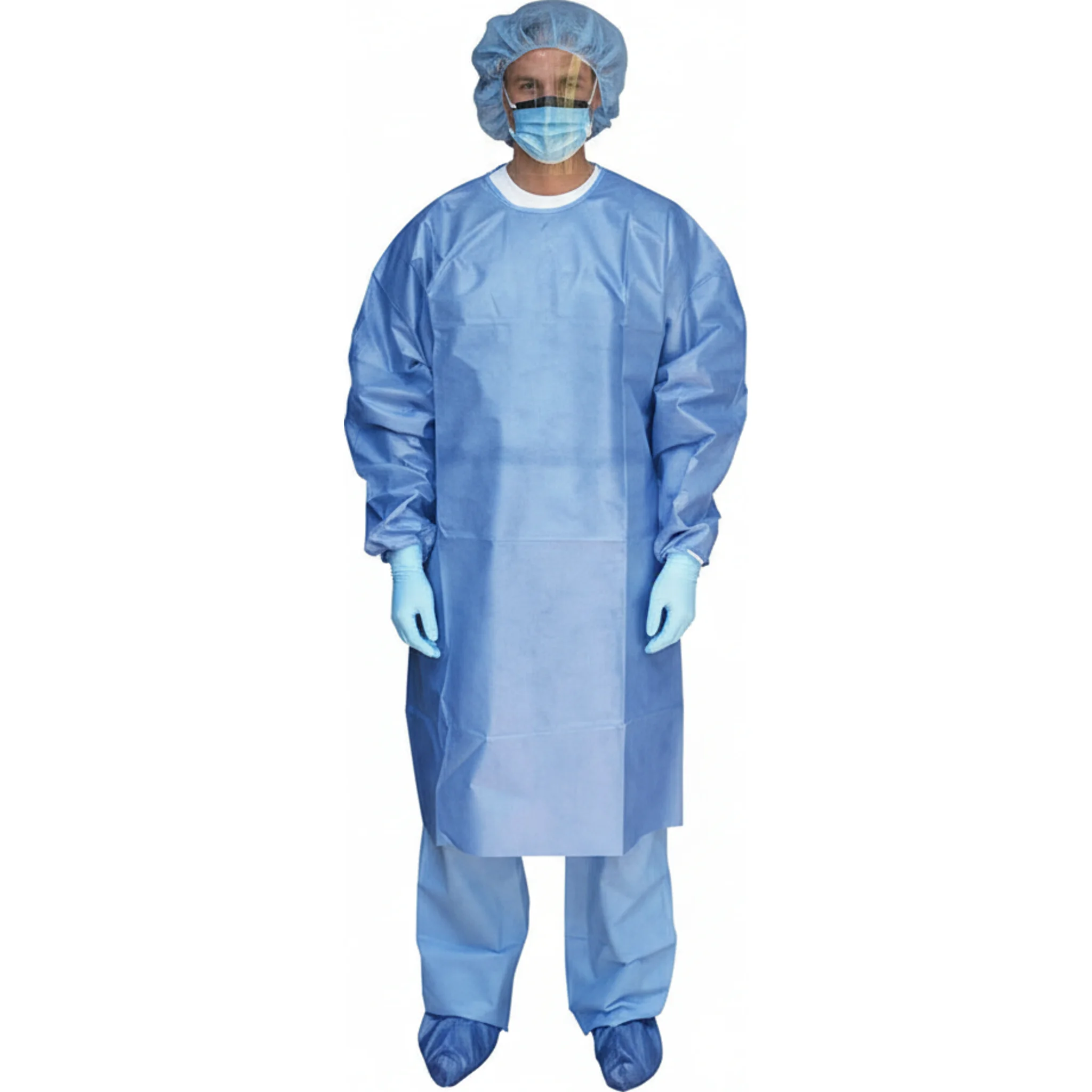 Poly-coated SMS Chemotherapy Gown, XL, Blue