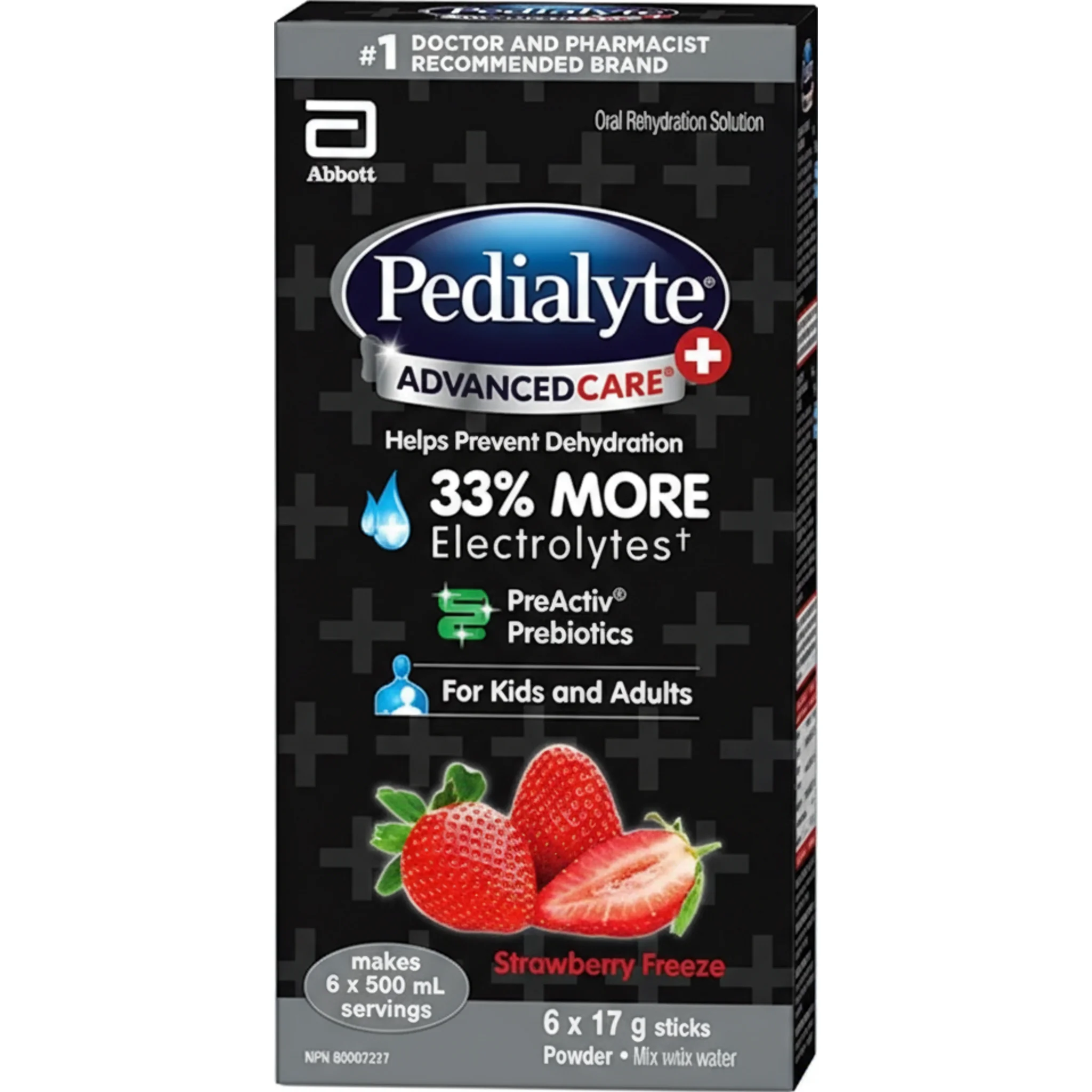 Pedialyte® AdvancedCare™ Plus Powder Sticks, Strawberry Freeze, 17g