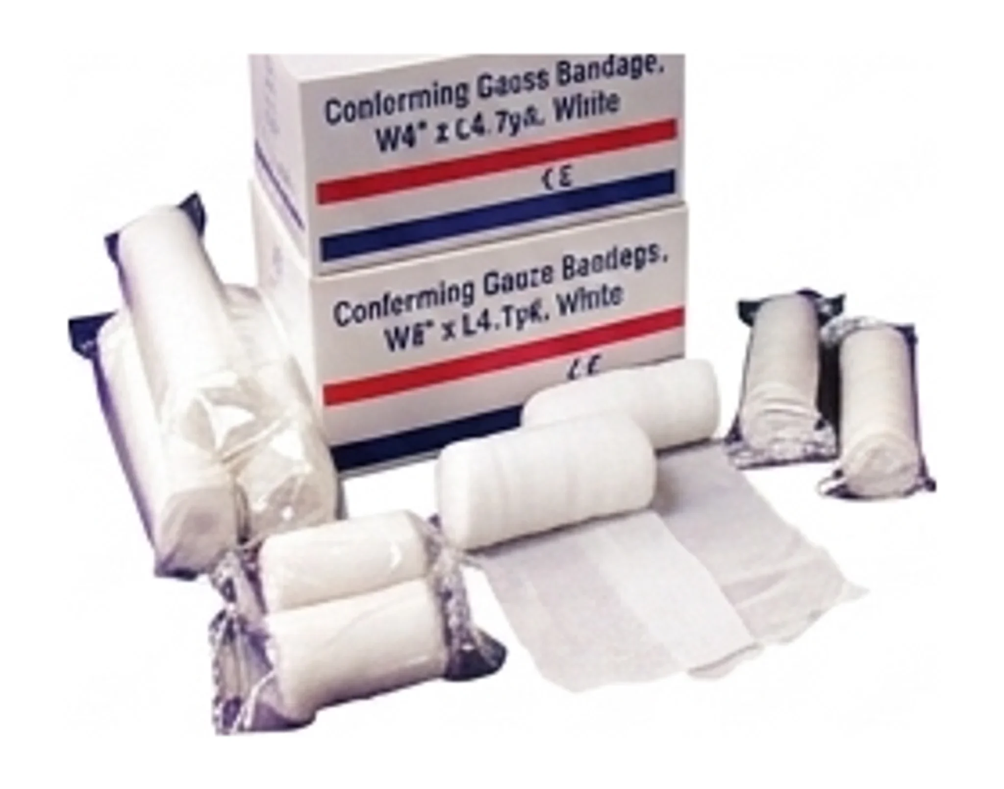 Conforming Gauze Bandage, W4" x L4.1yd, White