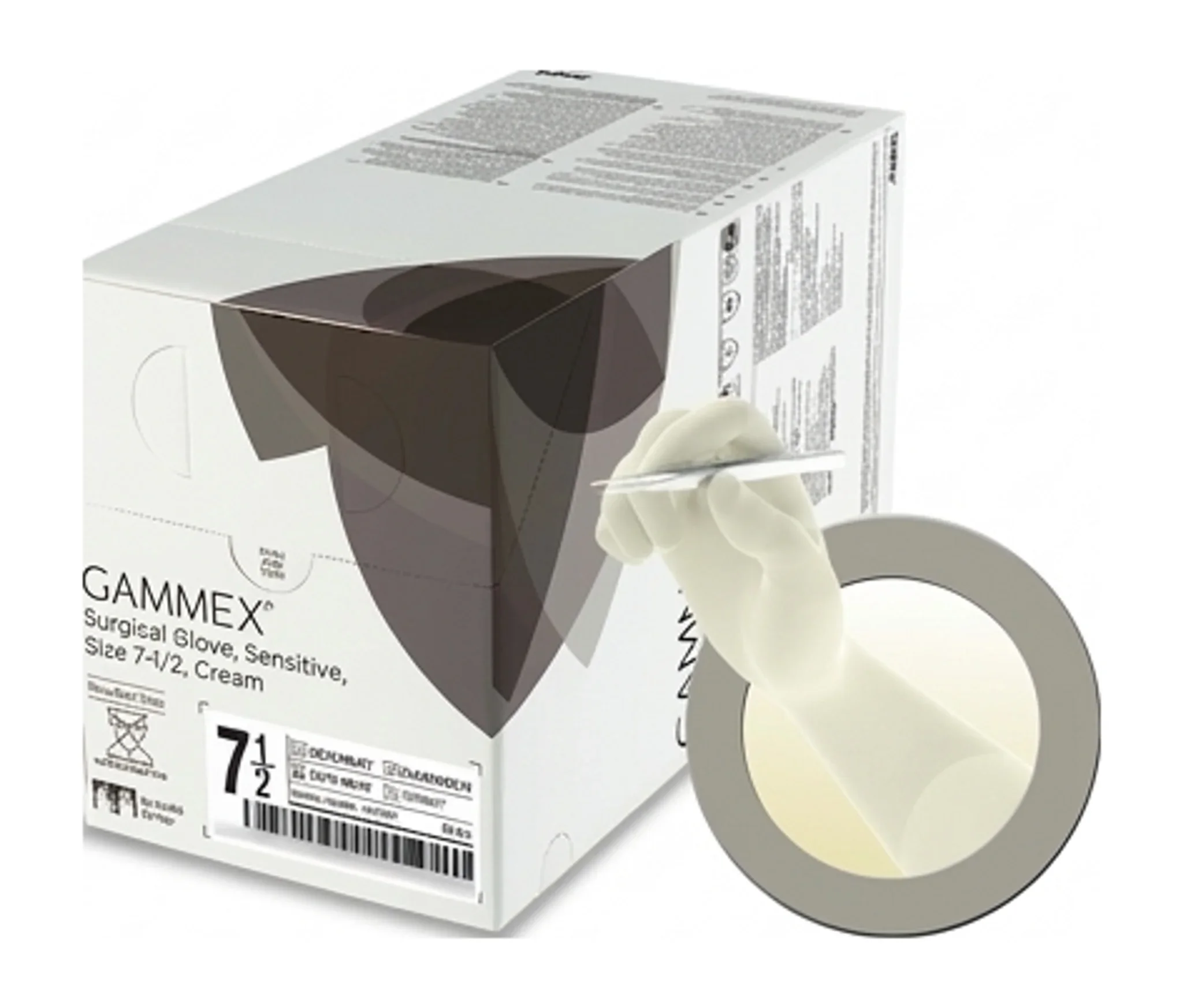 GAMMEX® Surgical Glove, Sensitive, Size 7-1/2, Cream