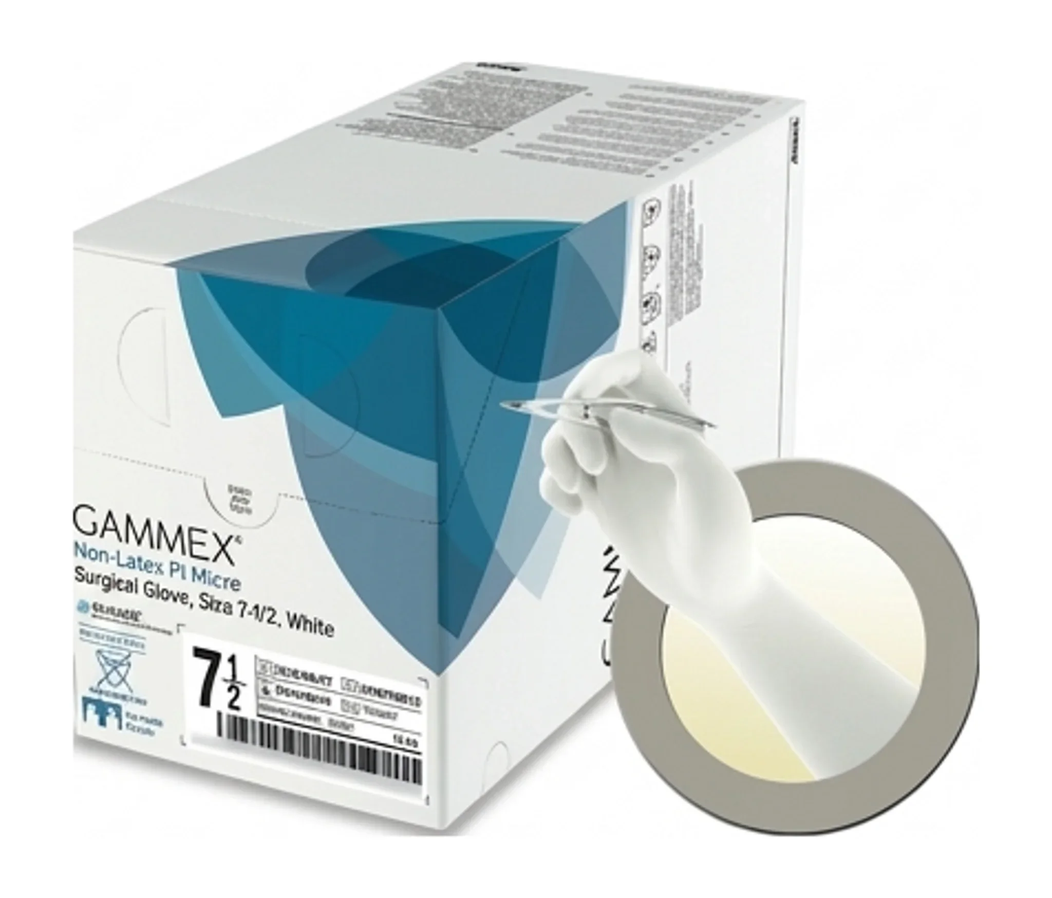 GAMMEX® Non-Latex PI Micro Surgical Glove, Size 7-1/2, White