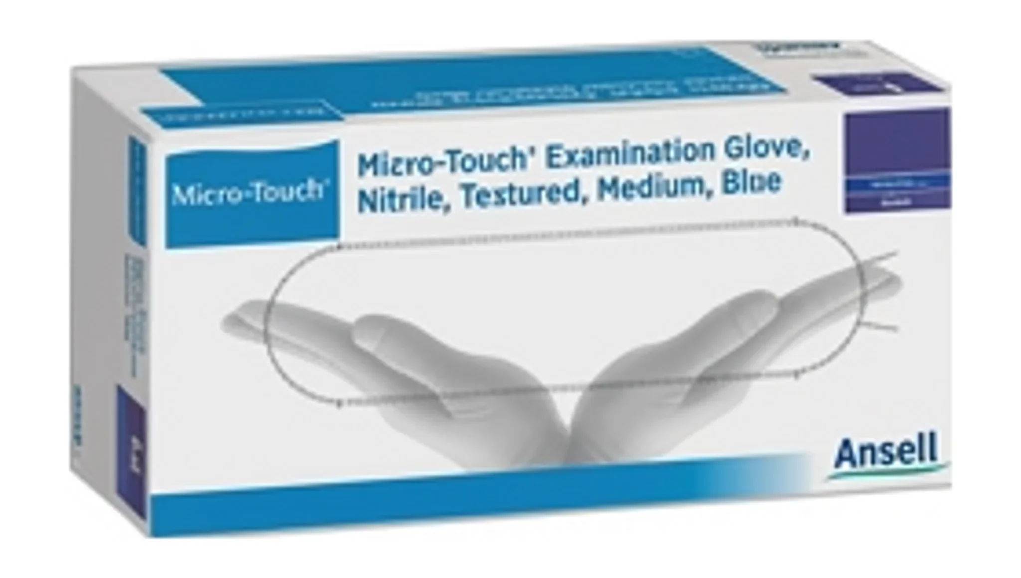 Micro-Touch® Examination Glove, Nitrile, Textured, Medium, Blue