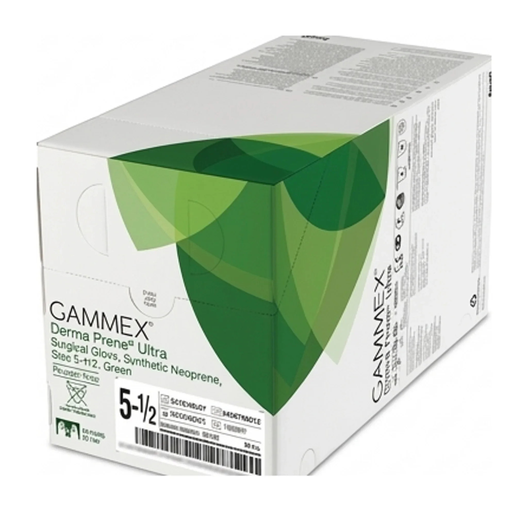 GAMMEX® Derma Prene® Ultra Surgical Glove, Synthetic Neoprene, Size 5-1/2, Green