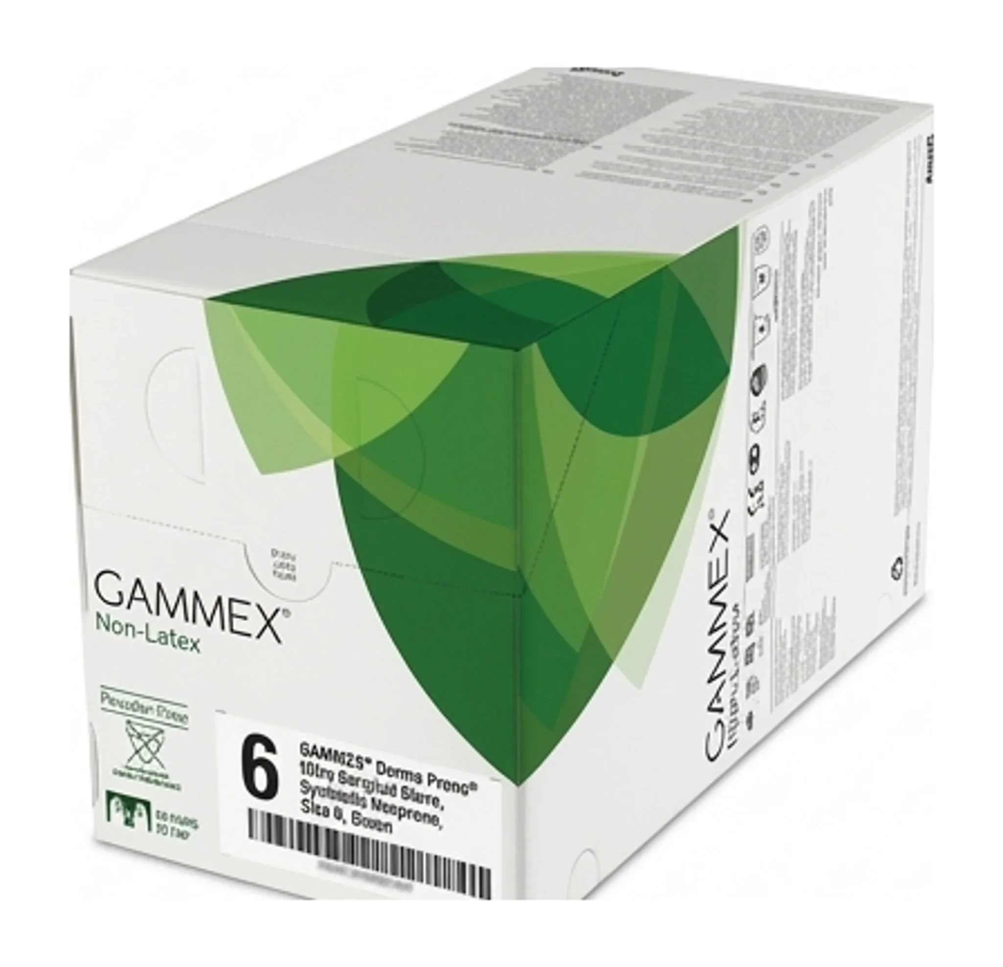 GAMMEX® Derma Prene® Ultra Surgical Glove, Synthetic Neoprene, Size 6, Green