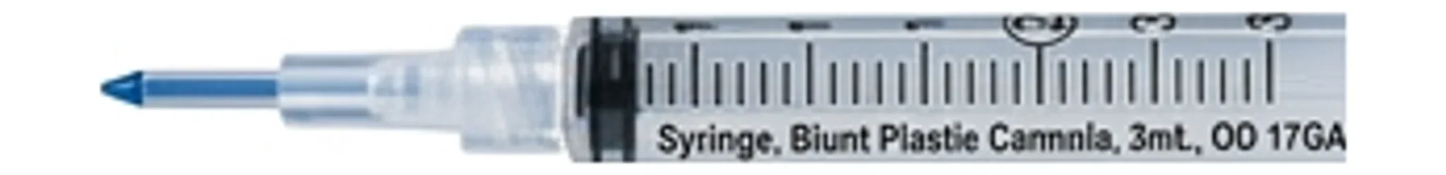 Syringe, Blunt Plastic Cannula, 3mL, OD 17GA