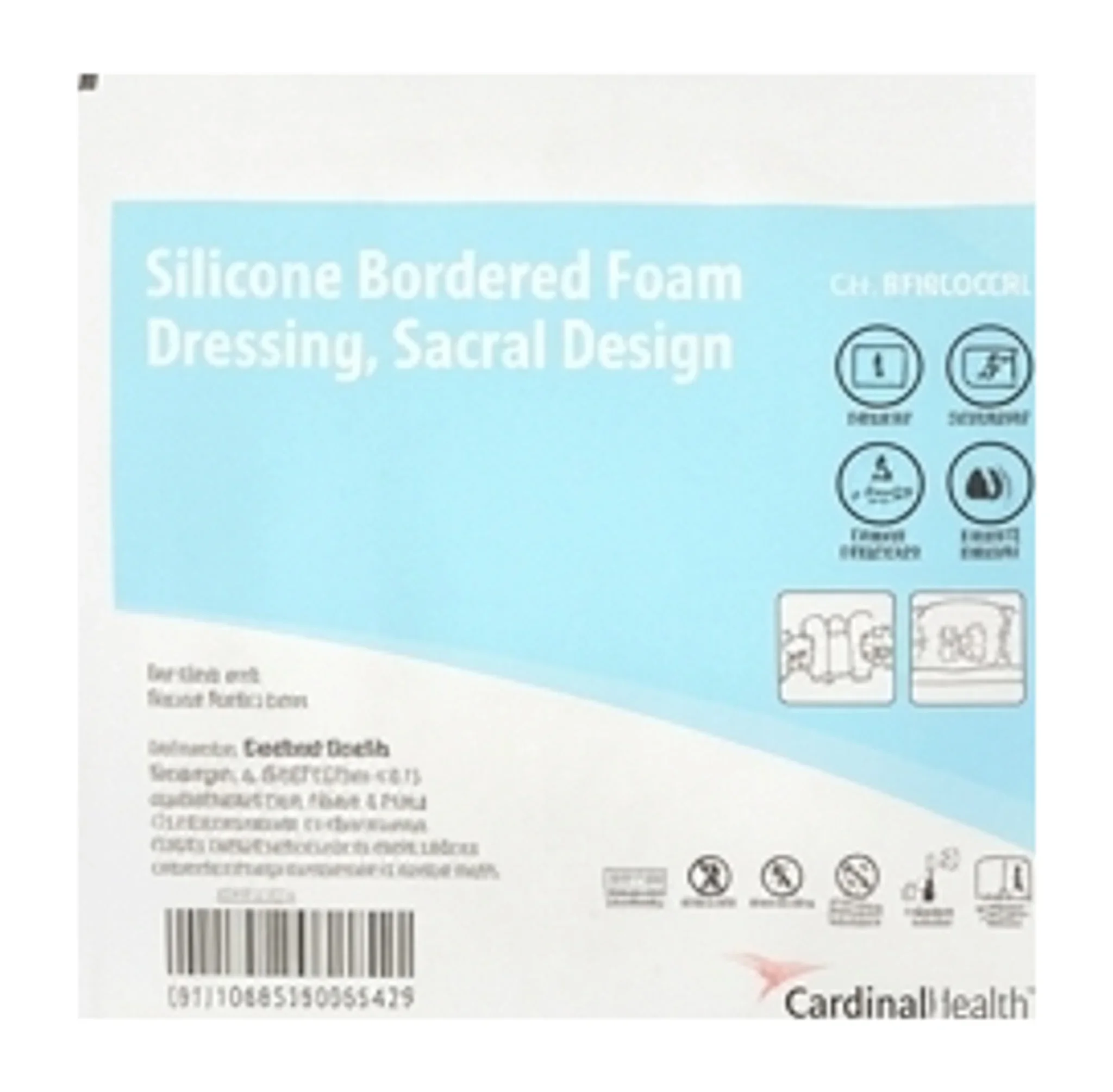 Silicone Bordered Foam Dressing, Sacral Design