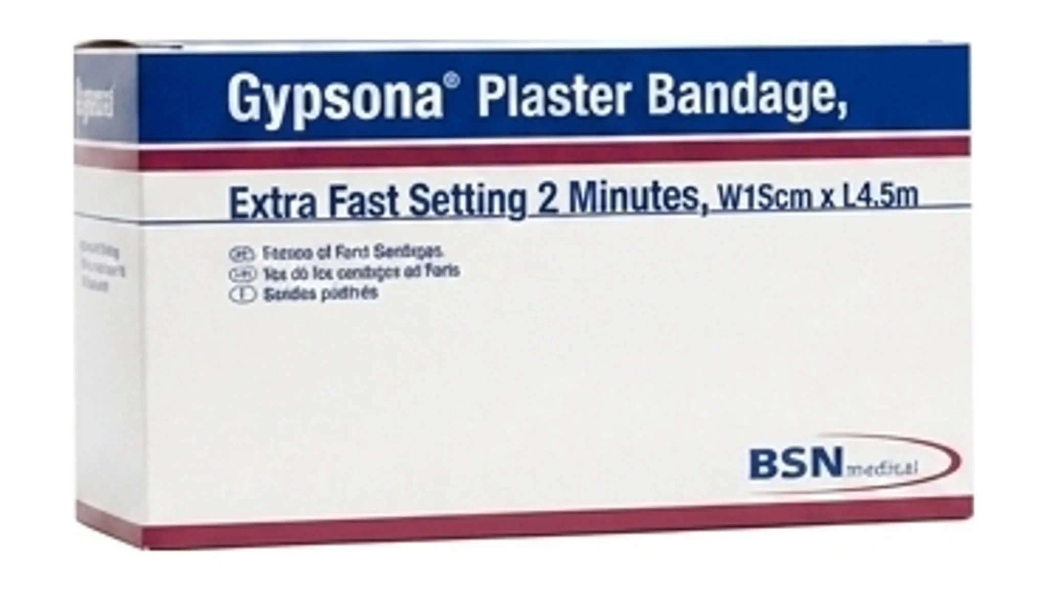Gypsona® Plaster Bandage, Extra Fast Setting 2 Minutes, W15cm x L4.5m