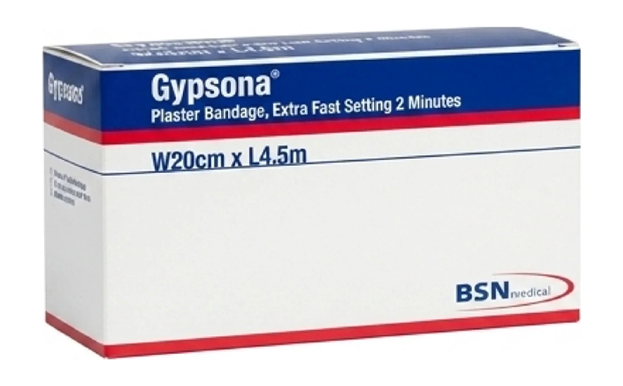 Gypsona® Plaster Bandage, Extra Fast Setting 2 Minutes, W20cm x L4.5m
