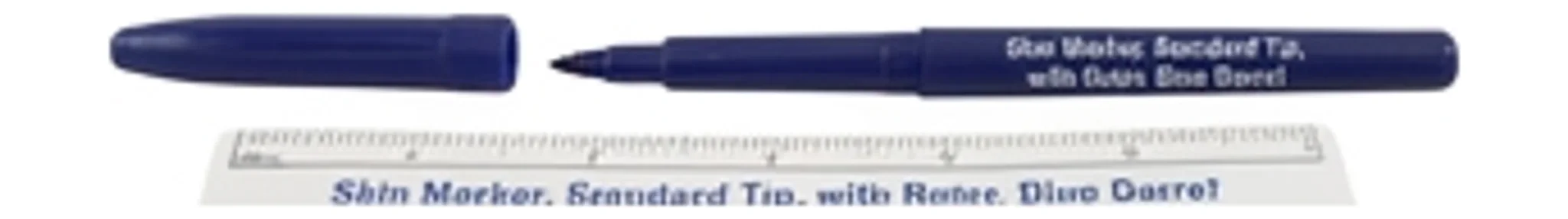 Skin Marker, Standard Tip, with Ruler, Blue Barrel