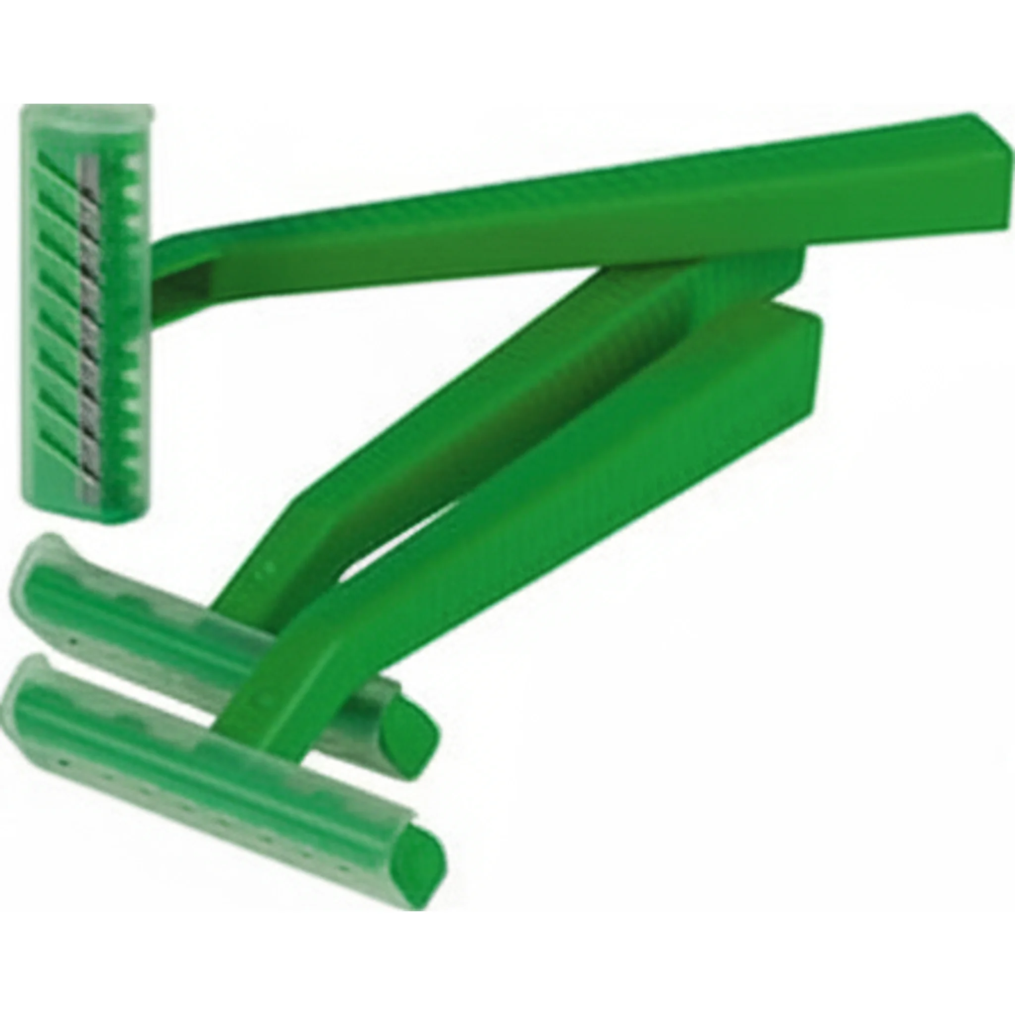 Razor Prep Twin Blade, Fixed Head, Short Handle Green