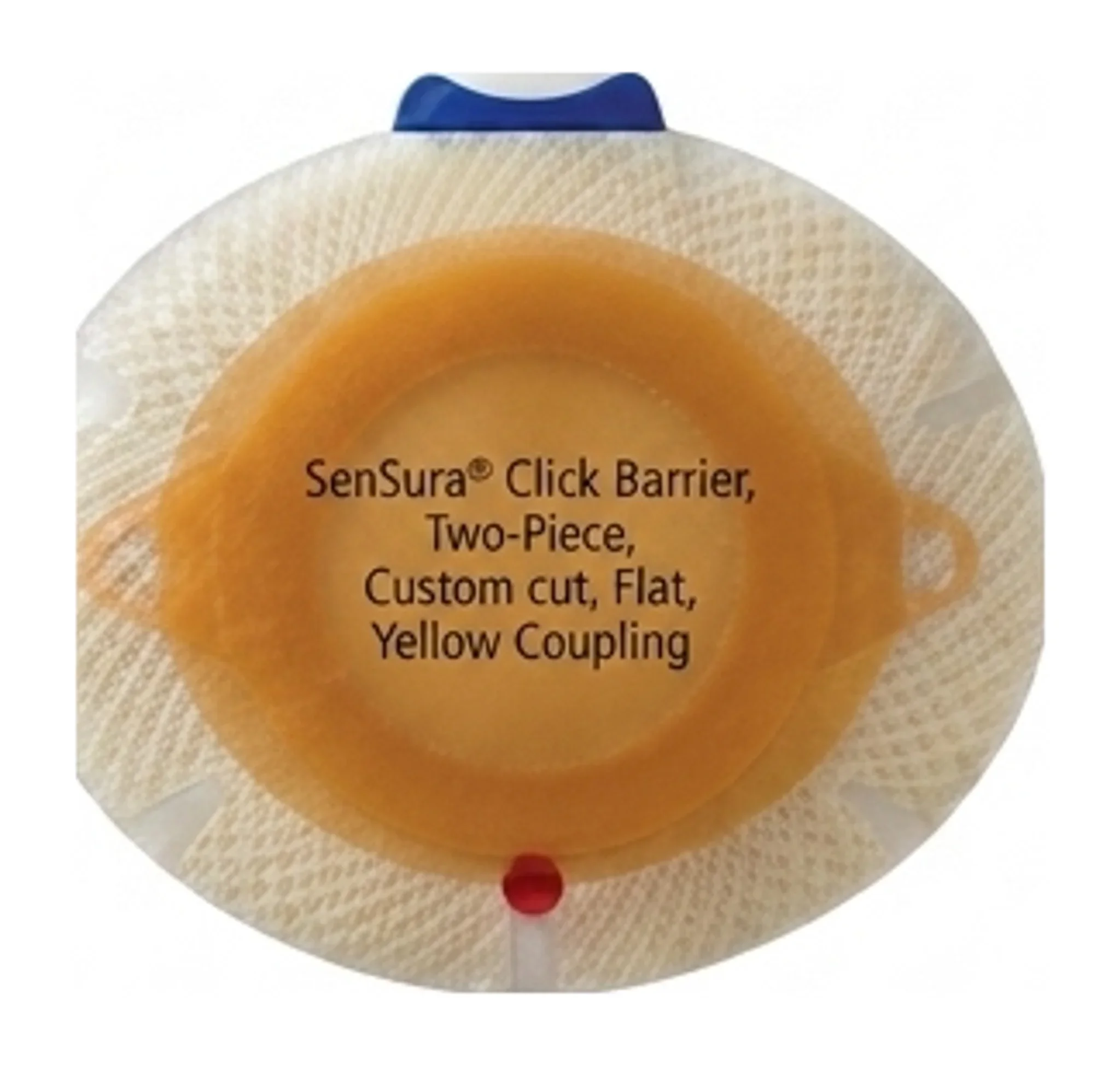 SenSura® Click Barrier, Two-Piece, Custom cut, Flat, Yellow Coupling