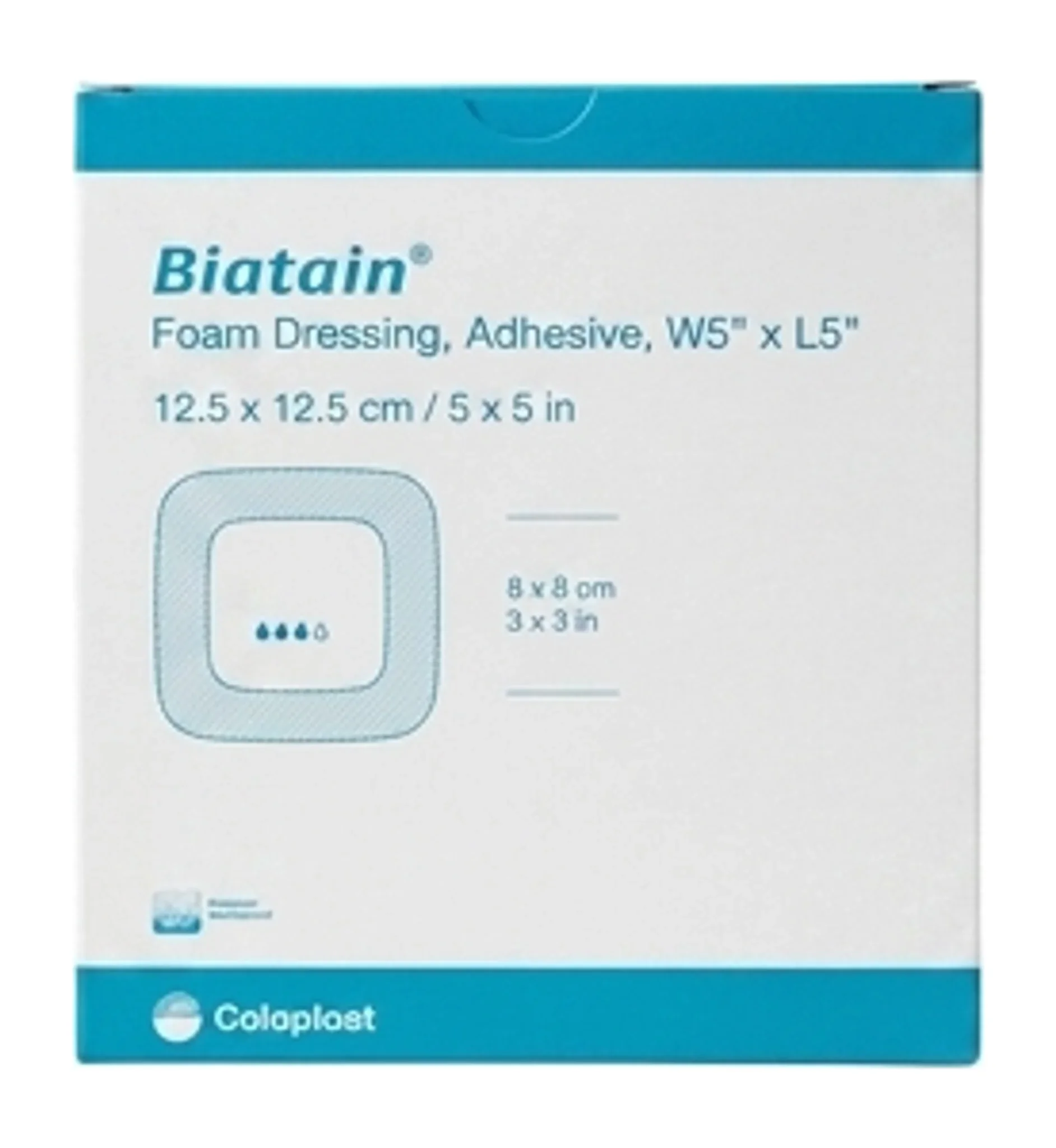 Biatain® Foam Dressing, Adhesive, W5" x L5"