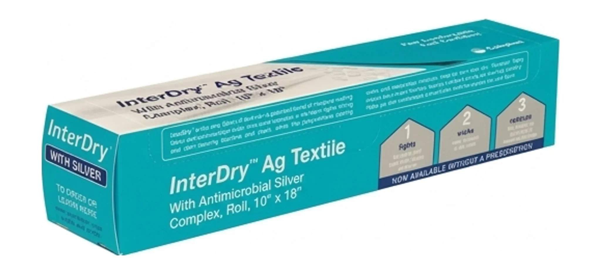 InterDry™ Ag Textile With Antimicrobial Silver Complex, Roll, 10" x 18"