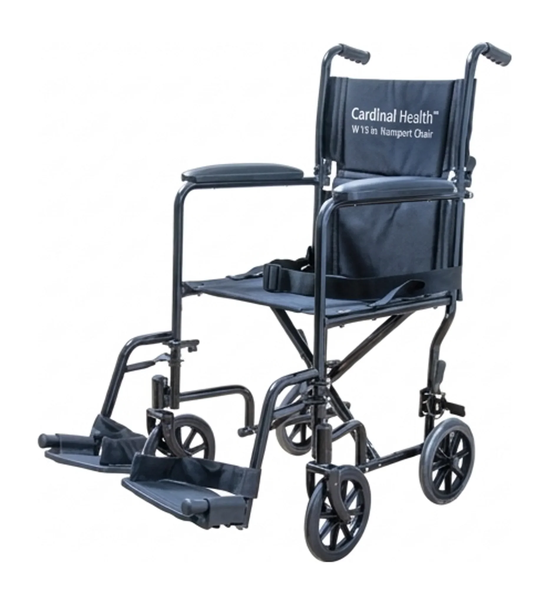 Chrome Finish Transport Chair, Removable Full Length Arm, Elevating Leg Rest