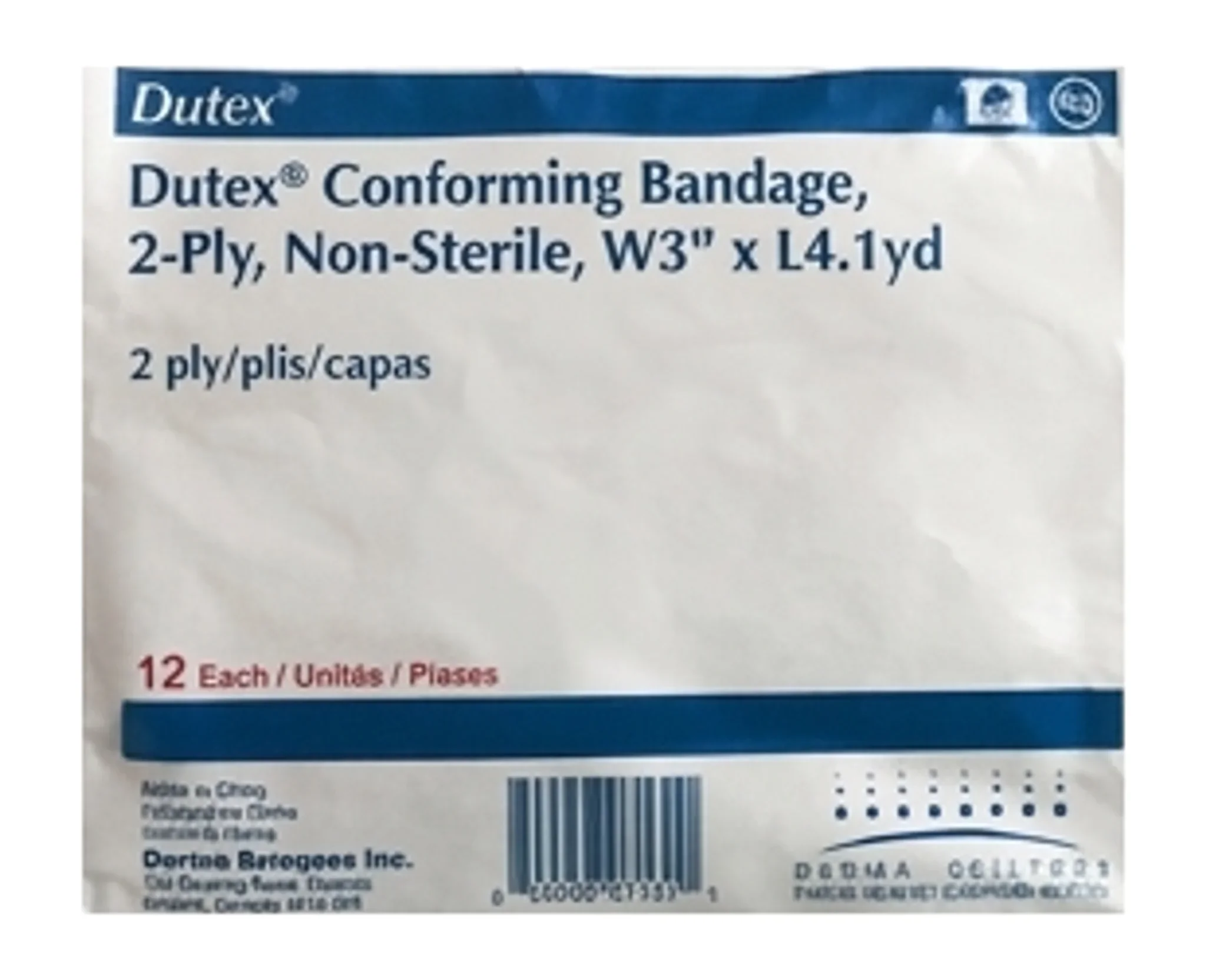 Dutex® Conforming Bandage, 2-Ply, Non-Sterile, W3" x L4.1yd