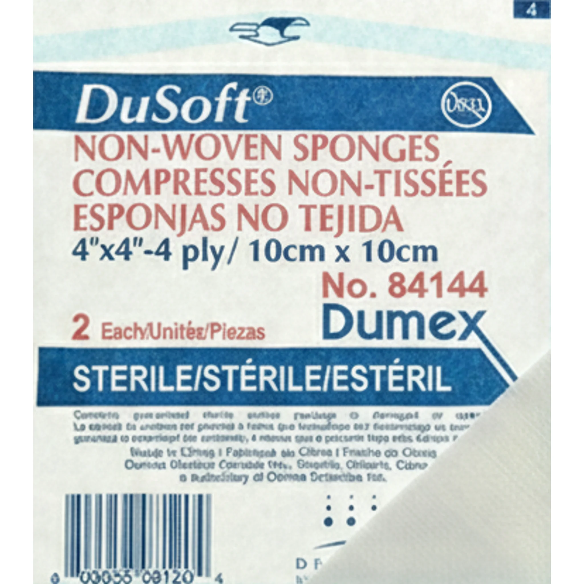 Dusoft® Gauze Sponge, Non-Woven, 4-Ply, Sterile, W4" x L4"