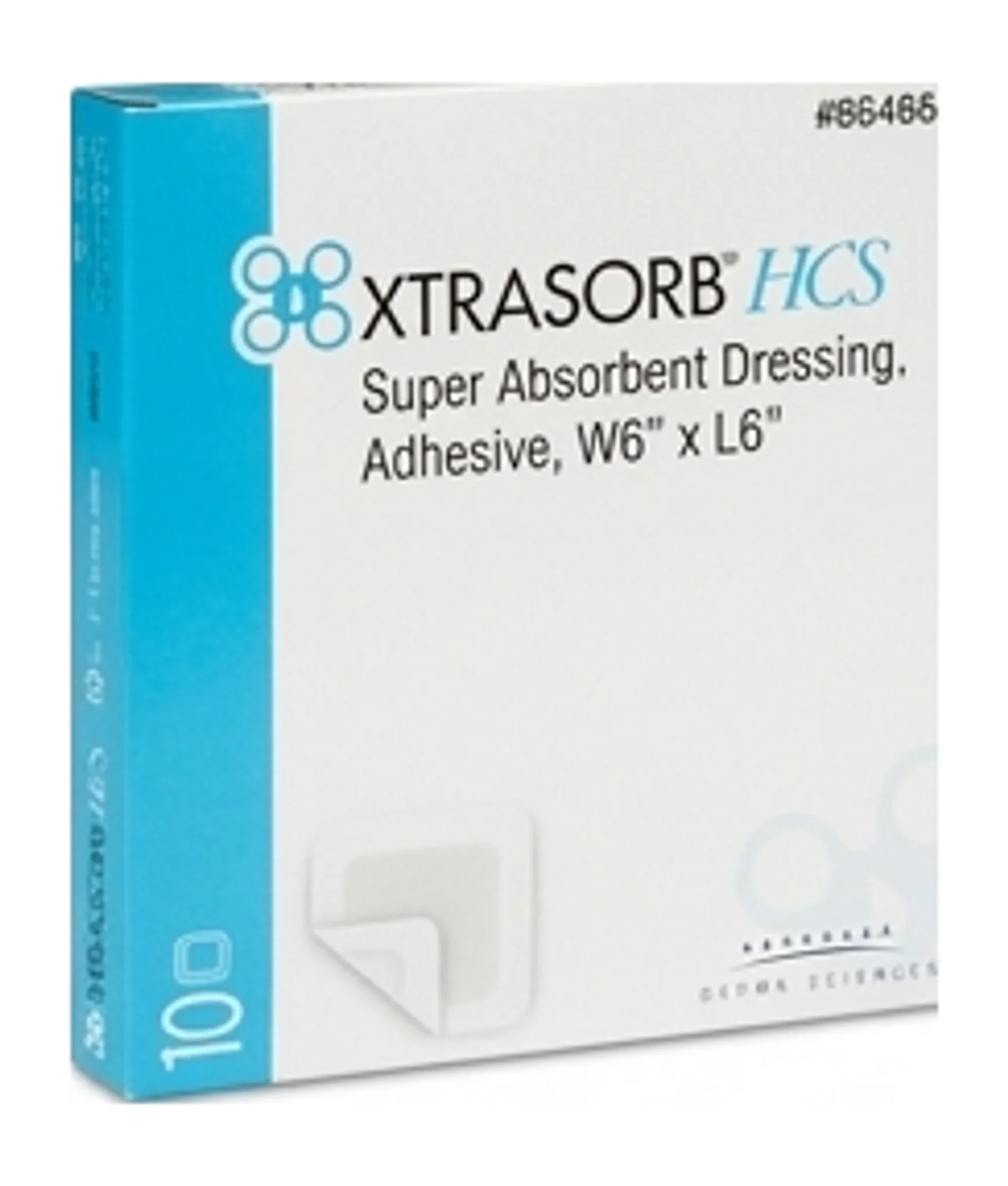 XTRASORB® HCS Super Absorbent Dressing, Adhesive, W6" x L6"