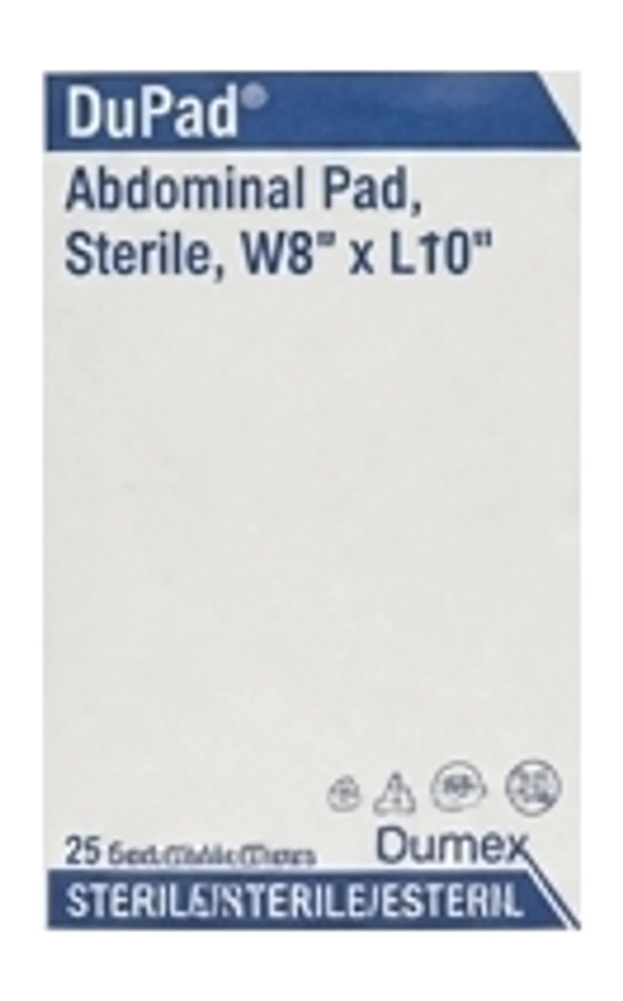 Dupad® Abdominal Pad, Sterile, W8" x L10"