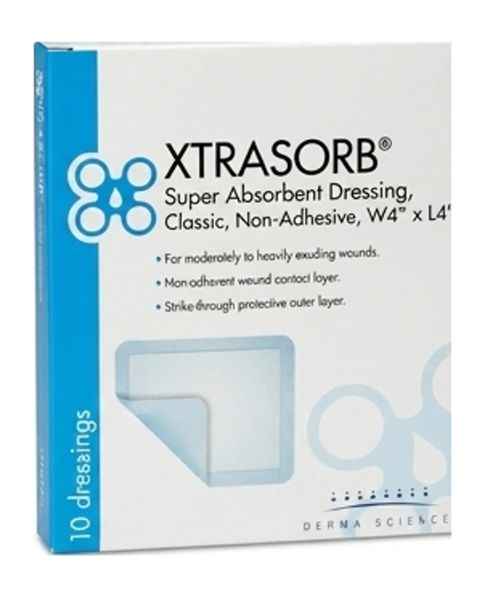XTRASORB® Super Absorbent Dressing, Classic, Non-Adhesive, W4" x L4"