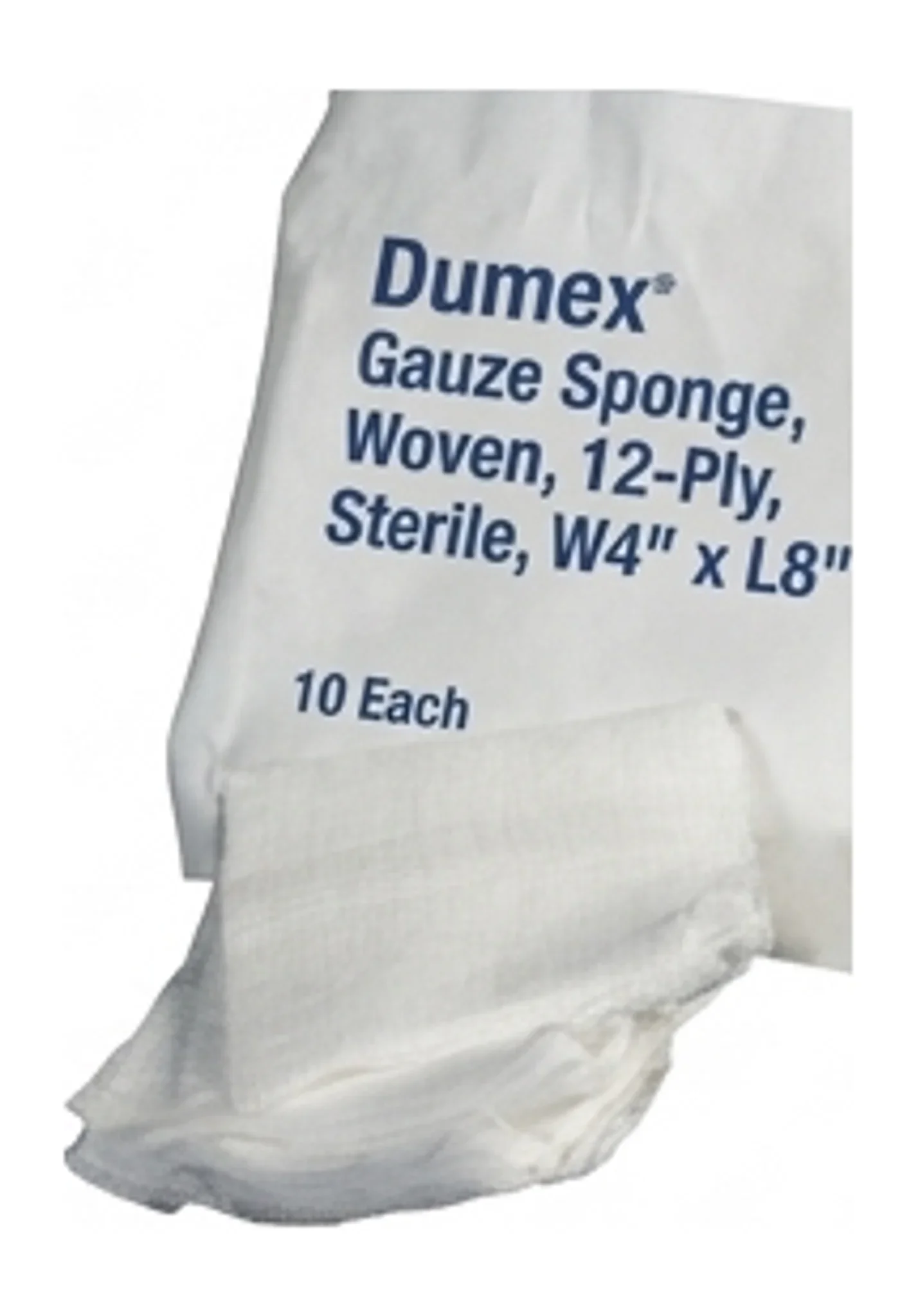 Dumex® Gauze Sponge, Woven, 12-Ply, Sterile, W4" x L8"