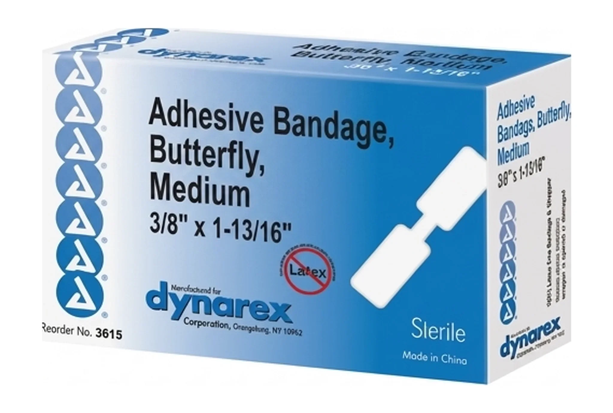 Adhesive Bandage, Butterfly, Medium, 3/8" x 1-13/16"