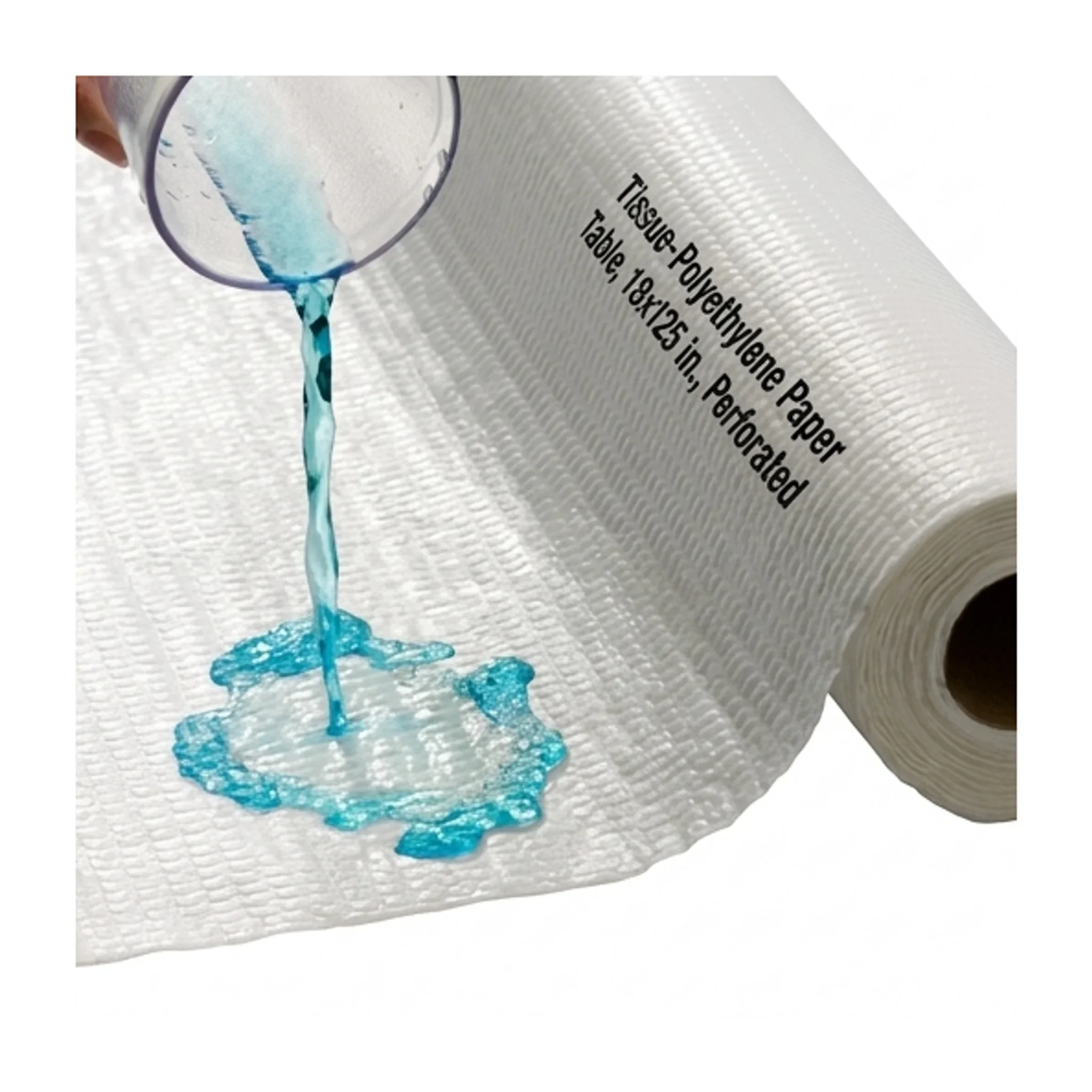 Tissue-Polyethylene Paper Table, 18x125 in., Perforated