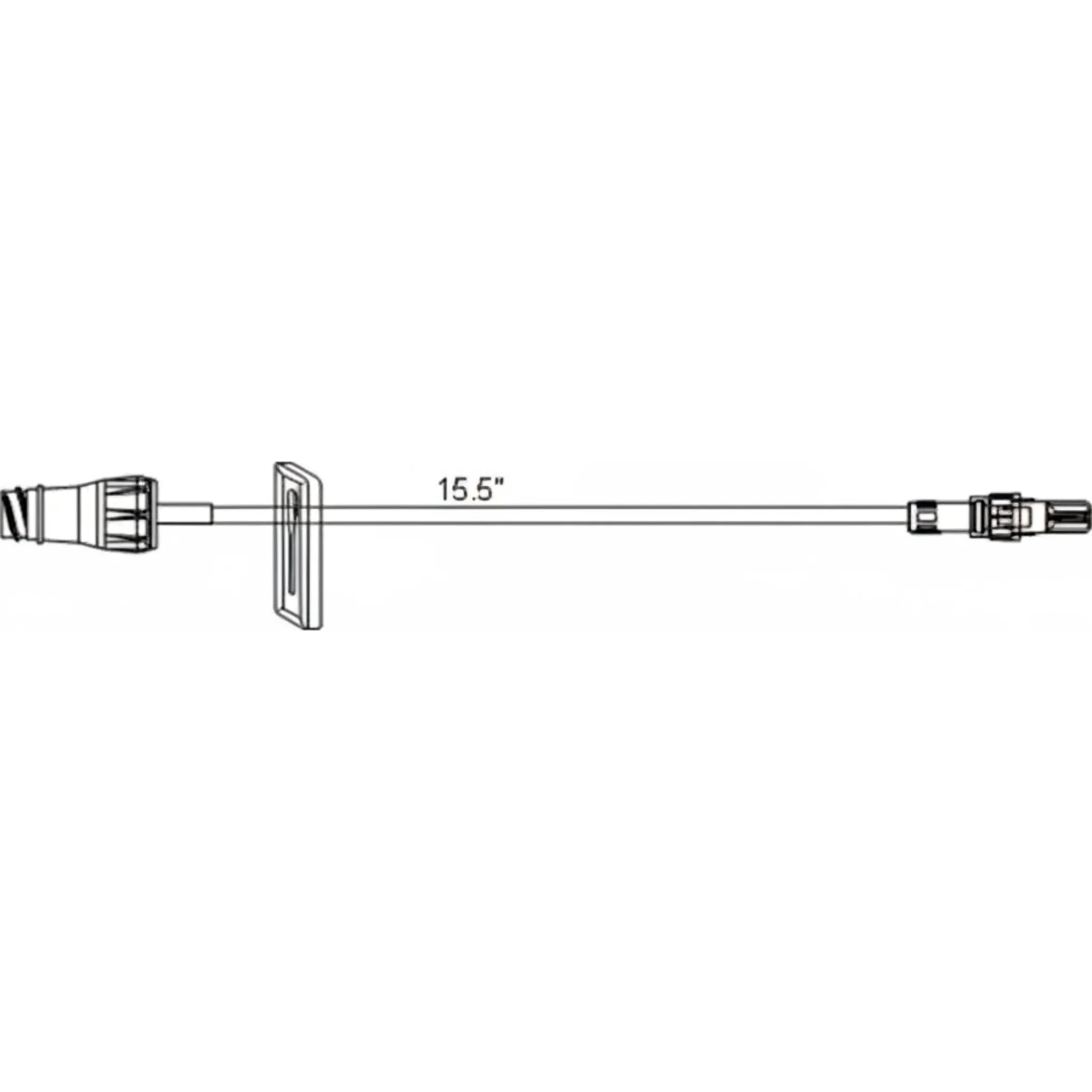 Smallbore Ext Set With MicroClave and Rotating Luer, 17"