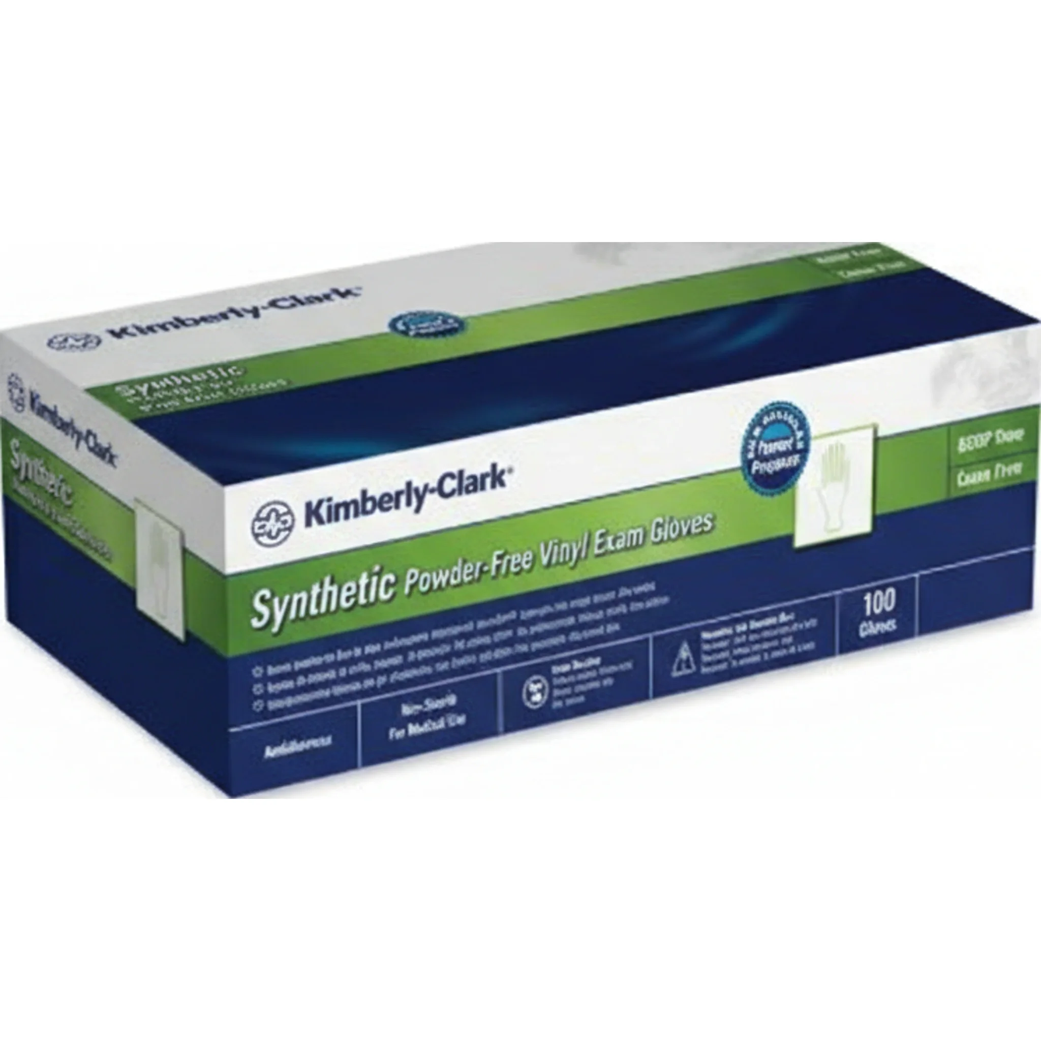 Exam Glove, Synthetic Vinyl, Large, 9.5" White, Single