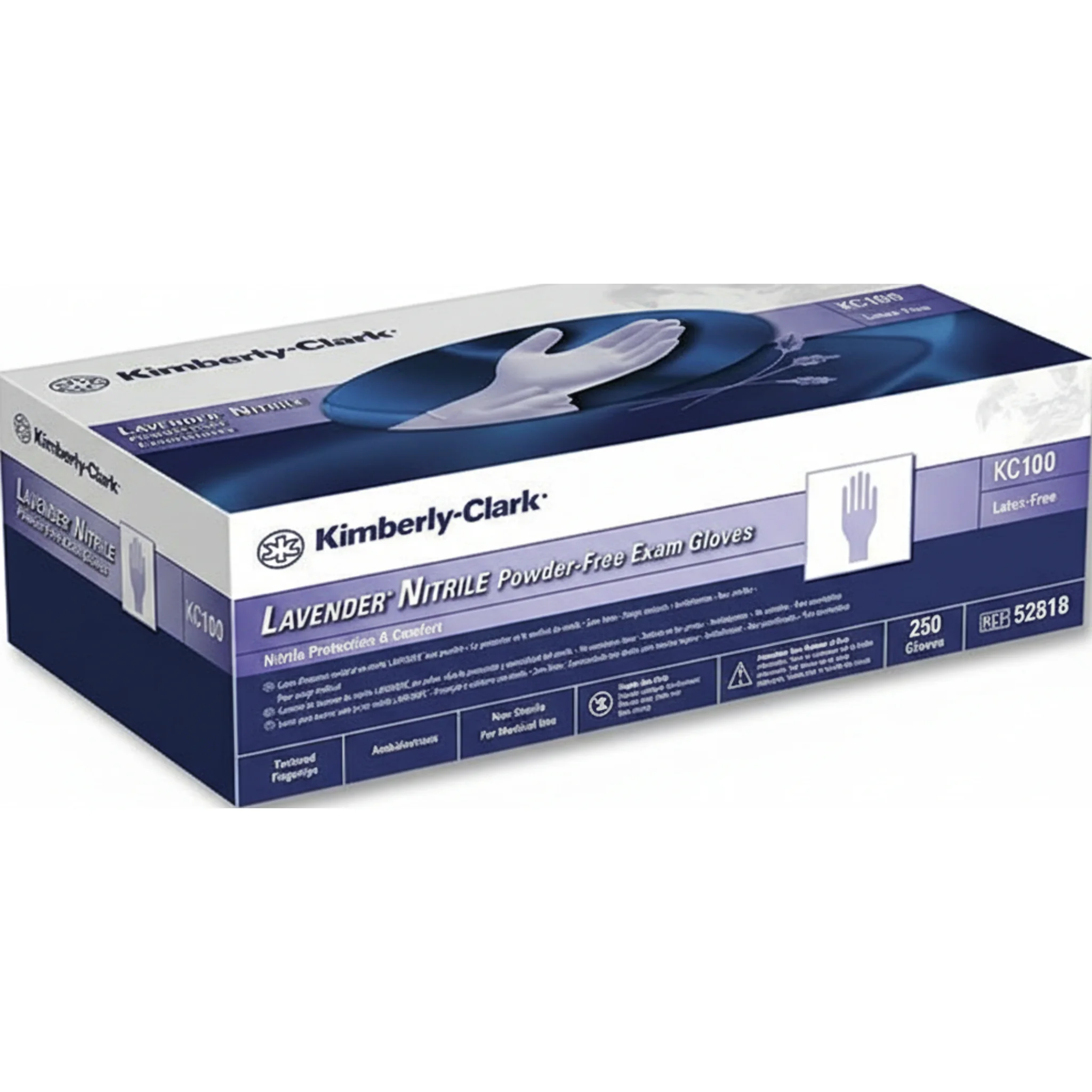 LAVENDER™ Exam Glove, Nitrile, Medium, 9.5" Single