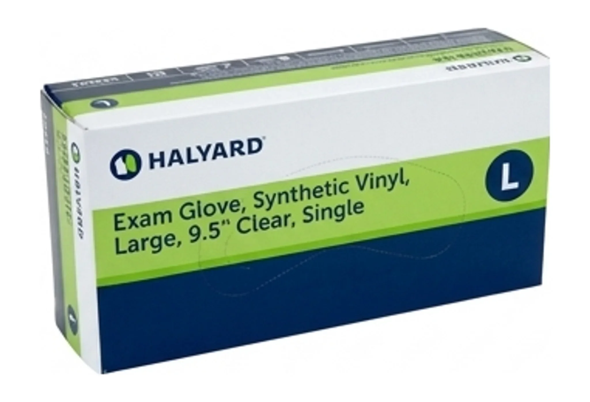 Exam Glove, Synthetic Vinyl, Large, 9.5" Clear, Single